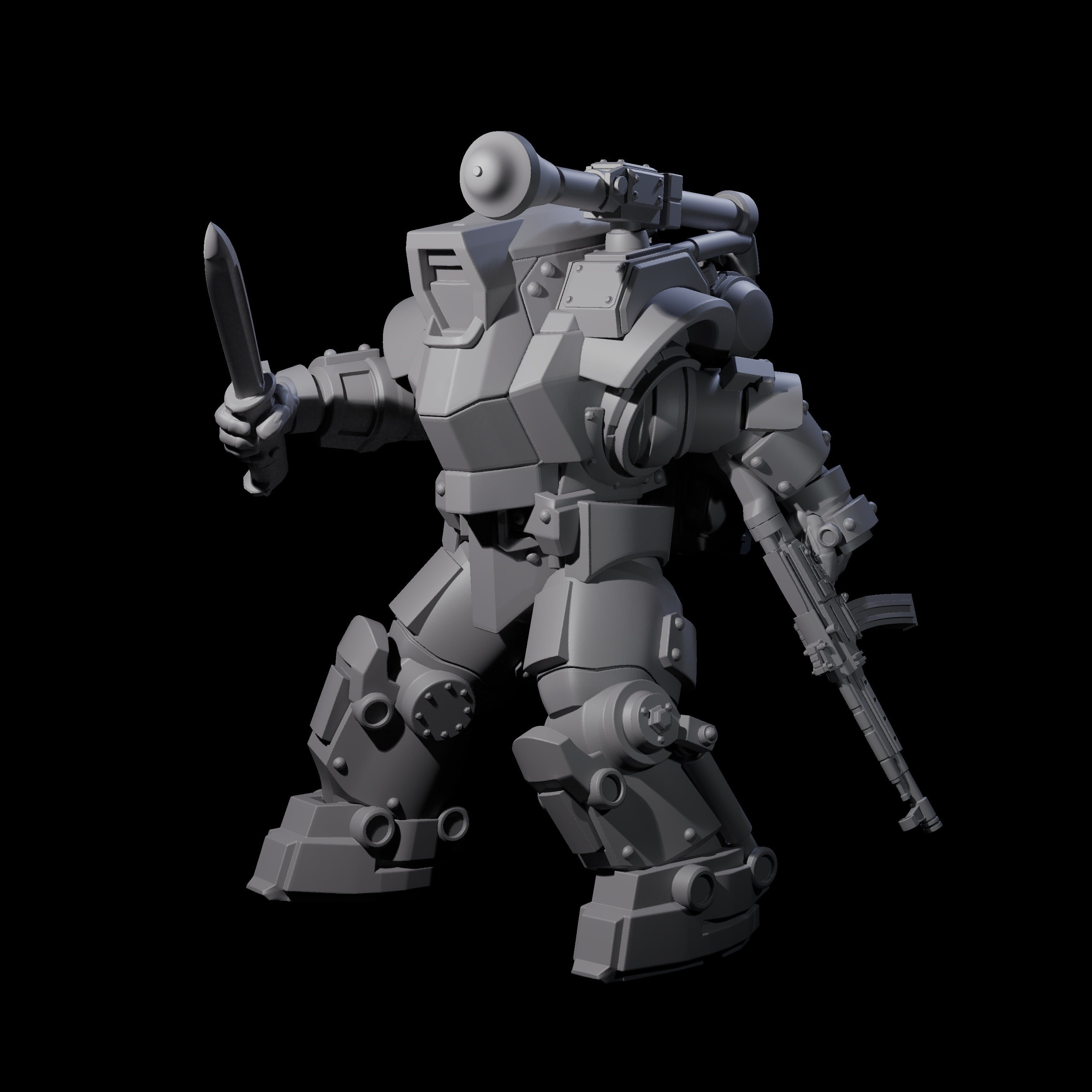 Weird War Mech Suited German Exo-Trooper D Miniature for Dungeons and Dragons, Pathfinder or other TTRPGs