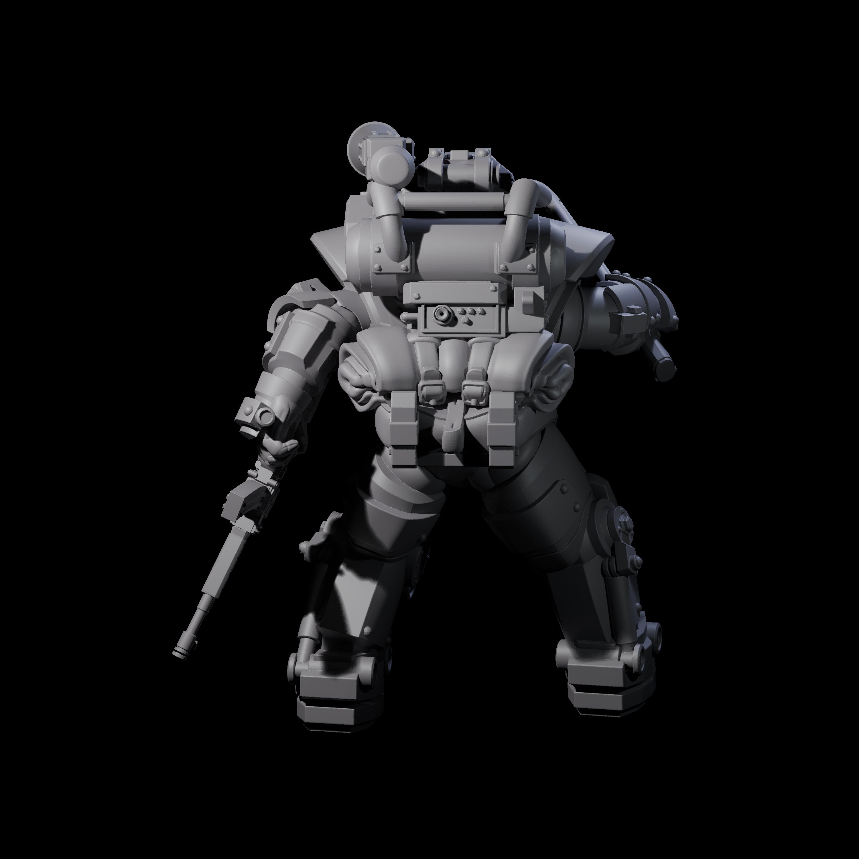 Weird War Mech Suited German Exo-Trooper D Miniature for Dungeons and Dragons, Pathfinder or other TTRPGs