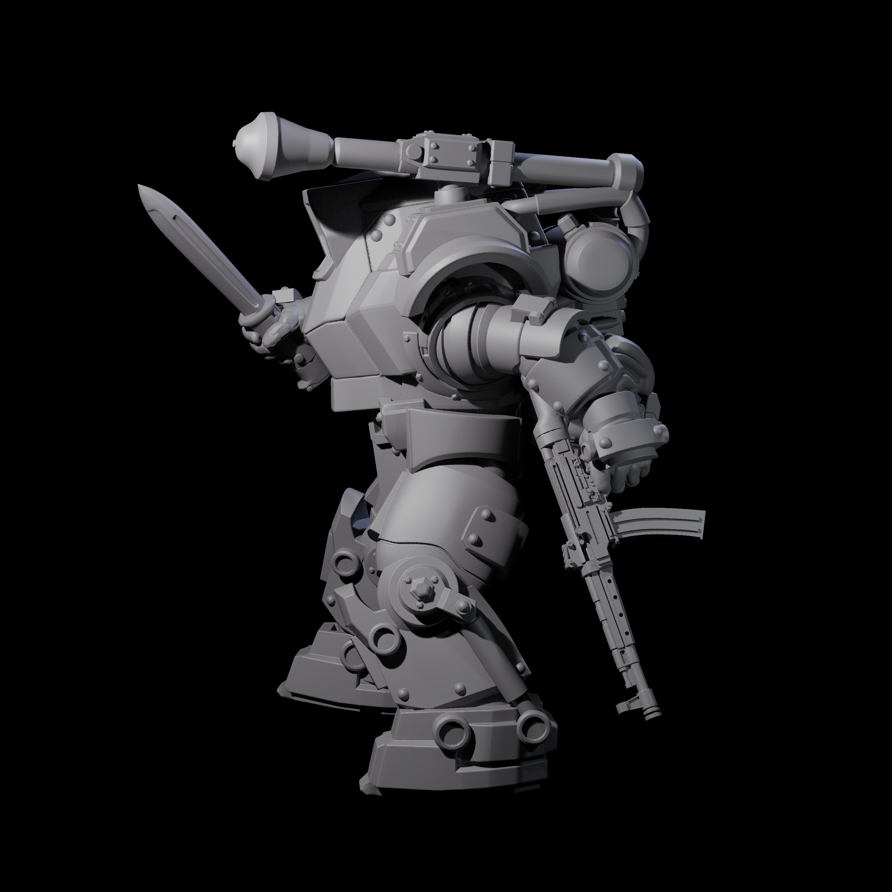 Weird War Mech Suited German Exo-Trooper D Miniature for Dungeons and Dragons, Pathfinder or other TTRPGs