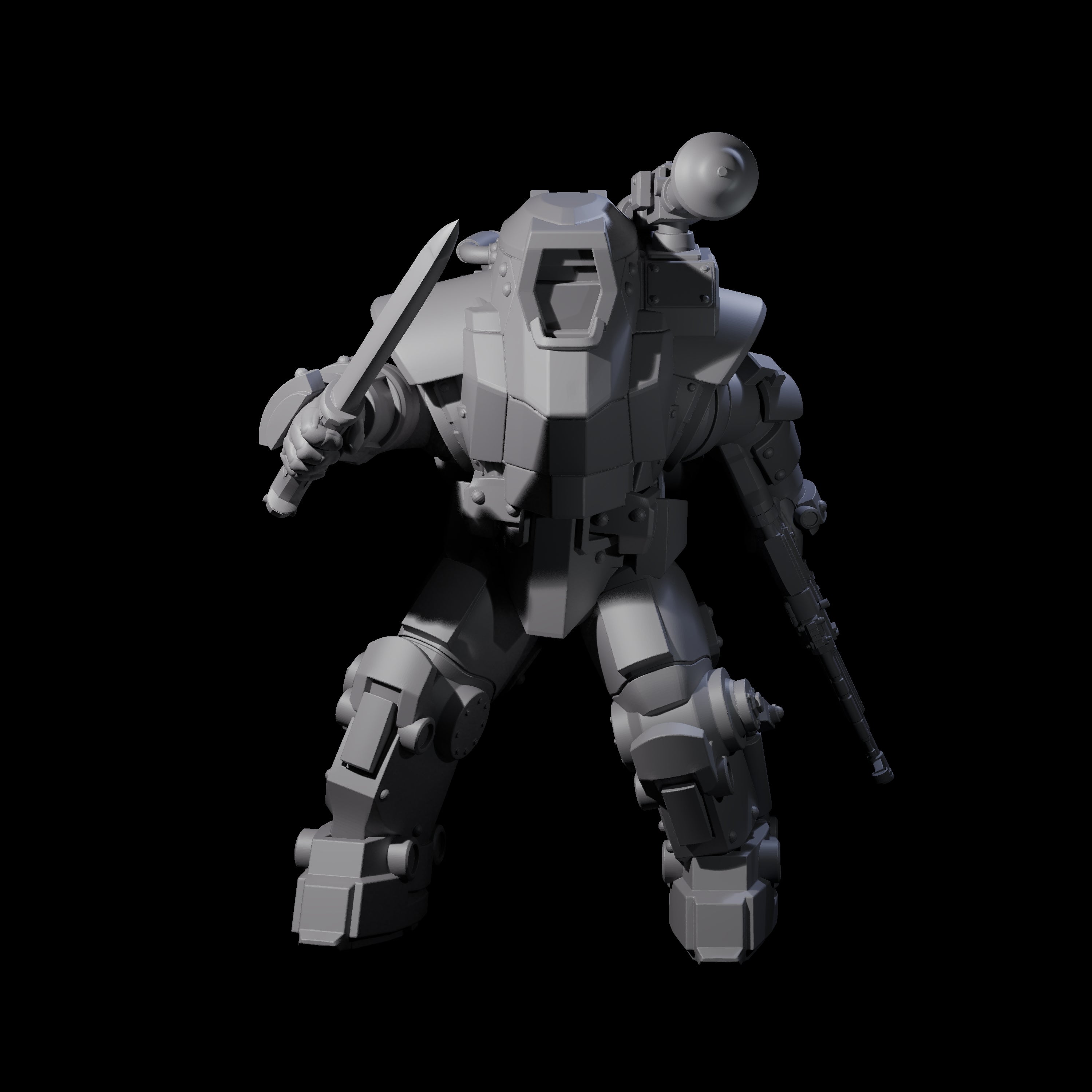 Weird War Mech Suited German Exo-Trooper D Miniature for Dungeons and Dragons, Pathfinder or other TTRPGs