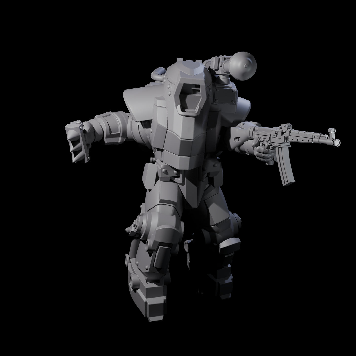 Weird War Mech Suited German Exo-Trooper E Miniature for Dungeons and Dragons, Pathfinder or other TTRPGs