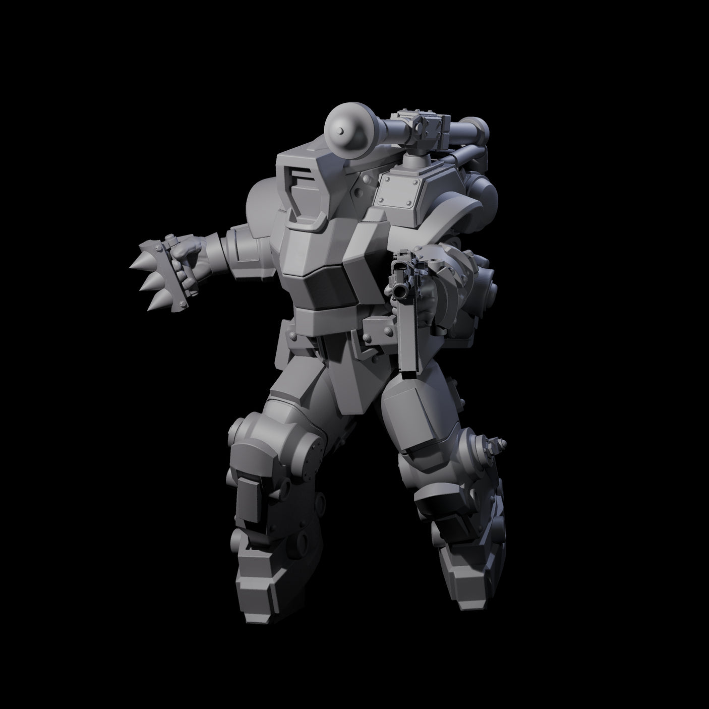 Weird War Mech Suited German Exo-Trooper E Miniature for Dungeons and Dragons, Pathfinder or other TTRPGs