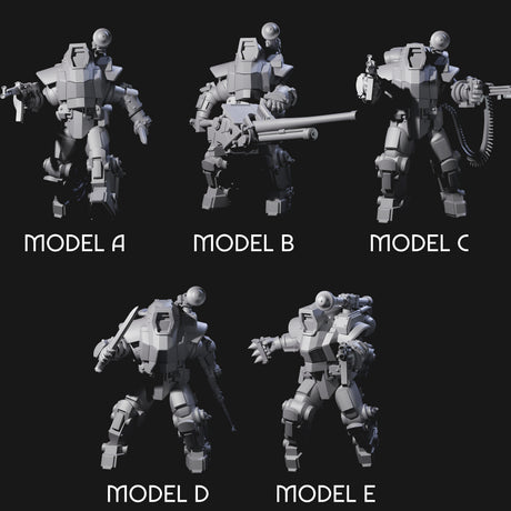 Weird War Mech Suited German Exo-Troopers Miniature for Dungeons and Dragons, Pathfinder or other TTRPGs