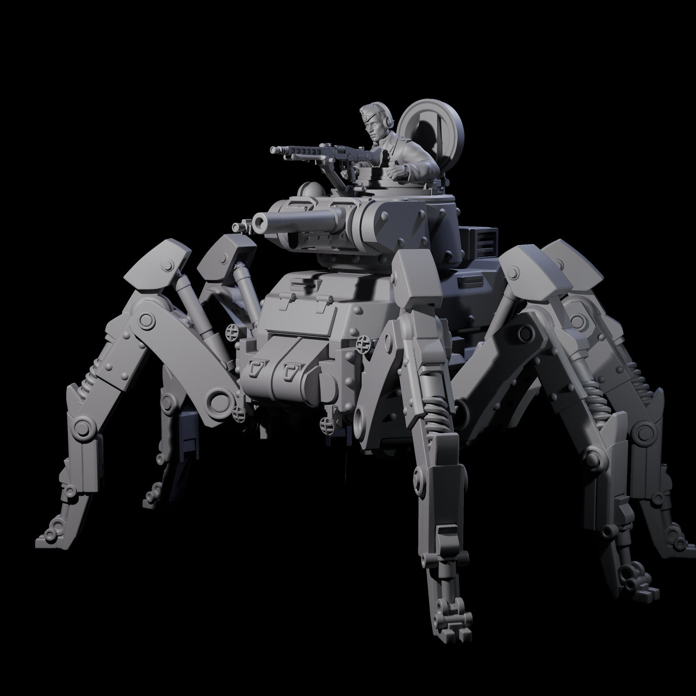 Weird War Scuttling German Spider Tank Miniature for Dungeons and Dragons, Pathfinder or other TTRPGs