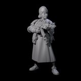 Weird War Soviet AK47 Fighting War Maiden A Miniature for Dungeons and Dragons, Pathfinder or other TTRPGs