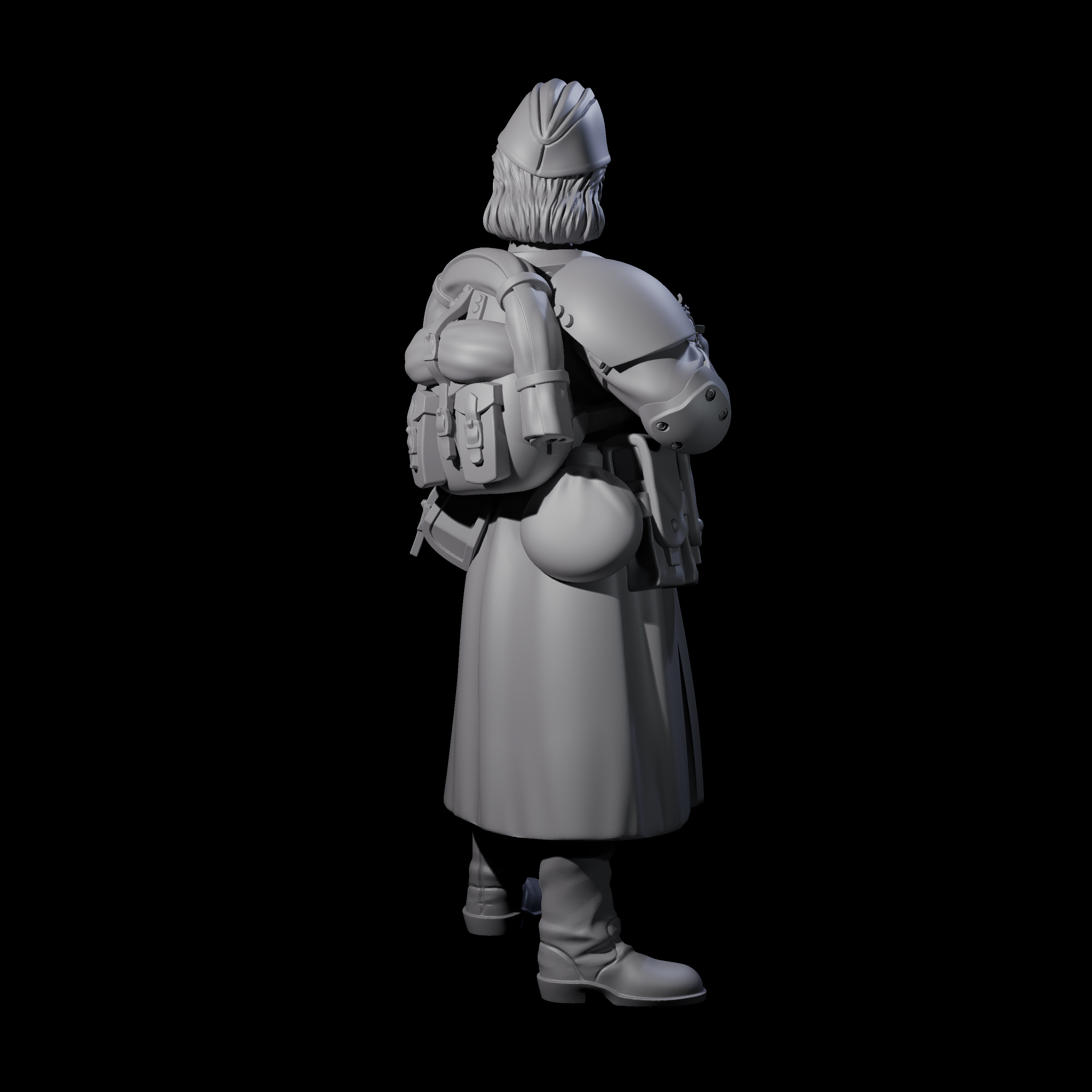 Weird War Soviet AK47 Fighting War Maiden A Miniature for Dungeons and Dragons, Pathfinder or other TTRPGs