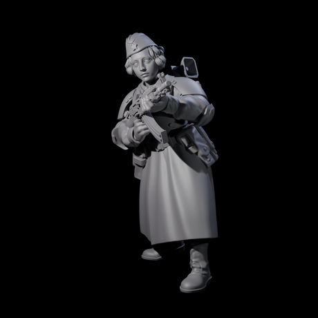 Weird War Soviet AK47 Fighting War Maiden B Miniature for Dungeons and Dragons, Pathfinder or other TTRPGs