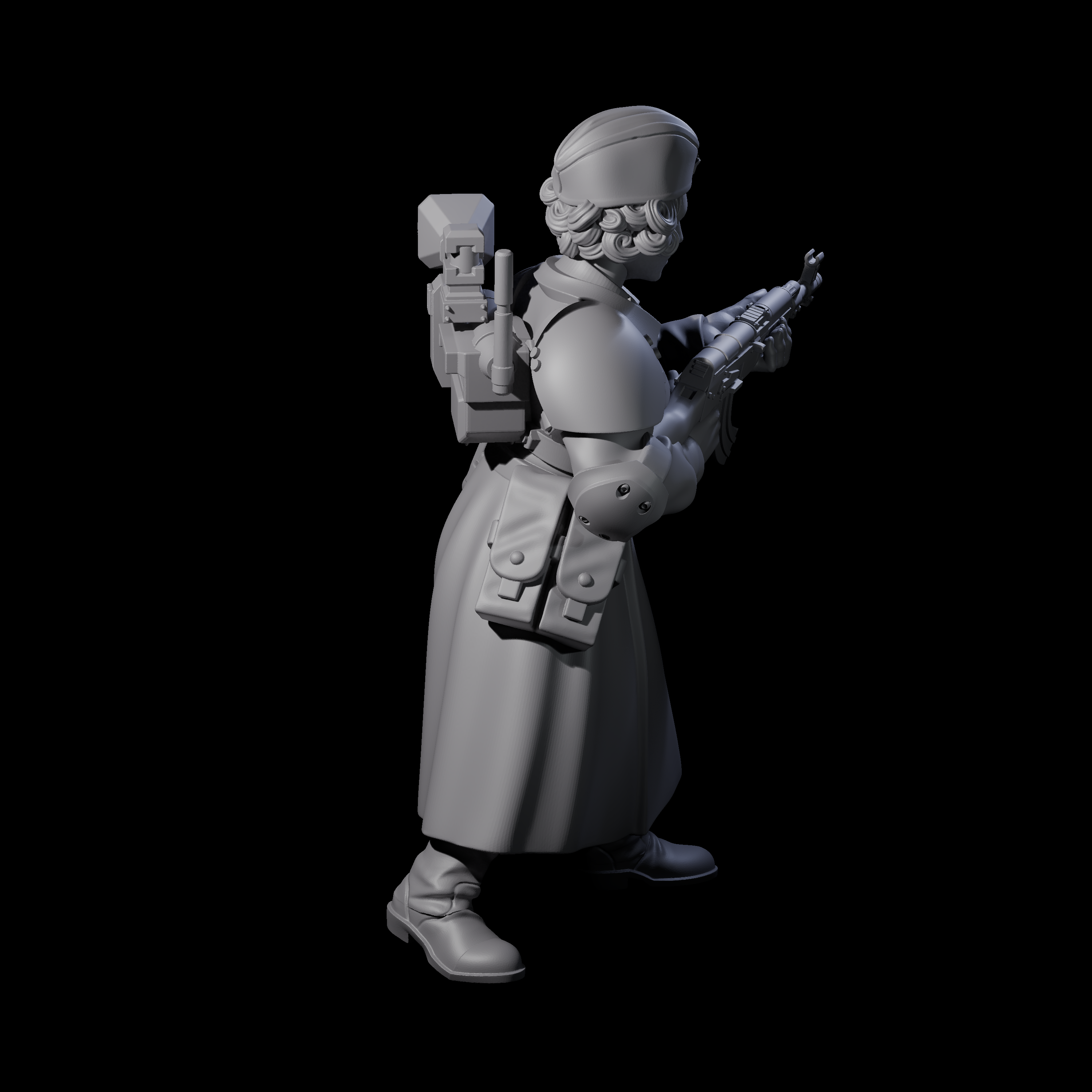 Weird War Soviet AK47 Fighting War Maiden B Miniature for Dungeons and Dragons, Pathfinder or other TTRPGs