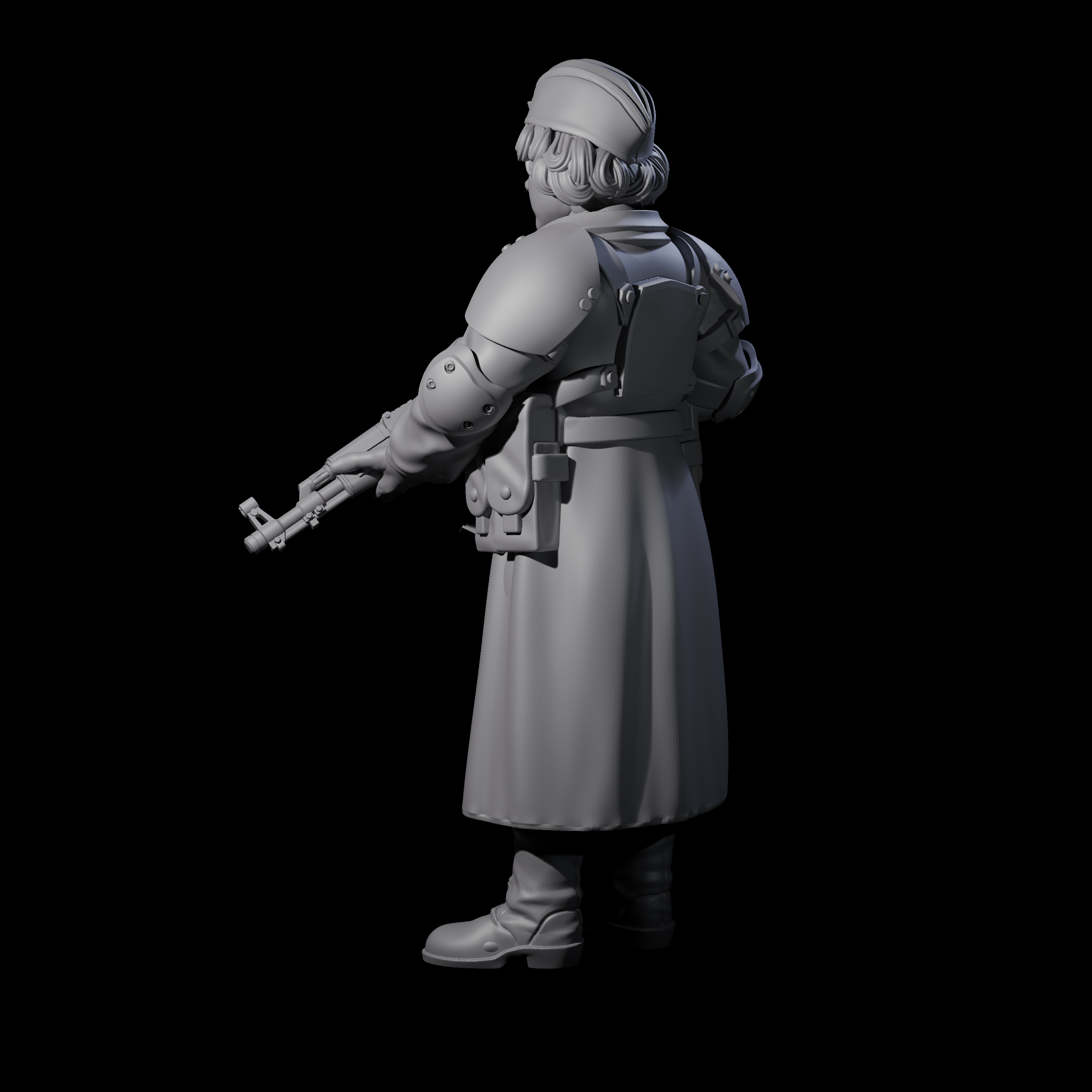 Weird War Soviet AK47 Fighting War Maiden C Miniature for Dungeons and Dragons, Pathfinder or other TTRPGs