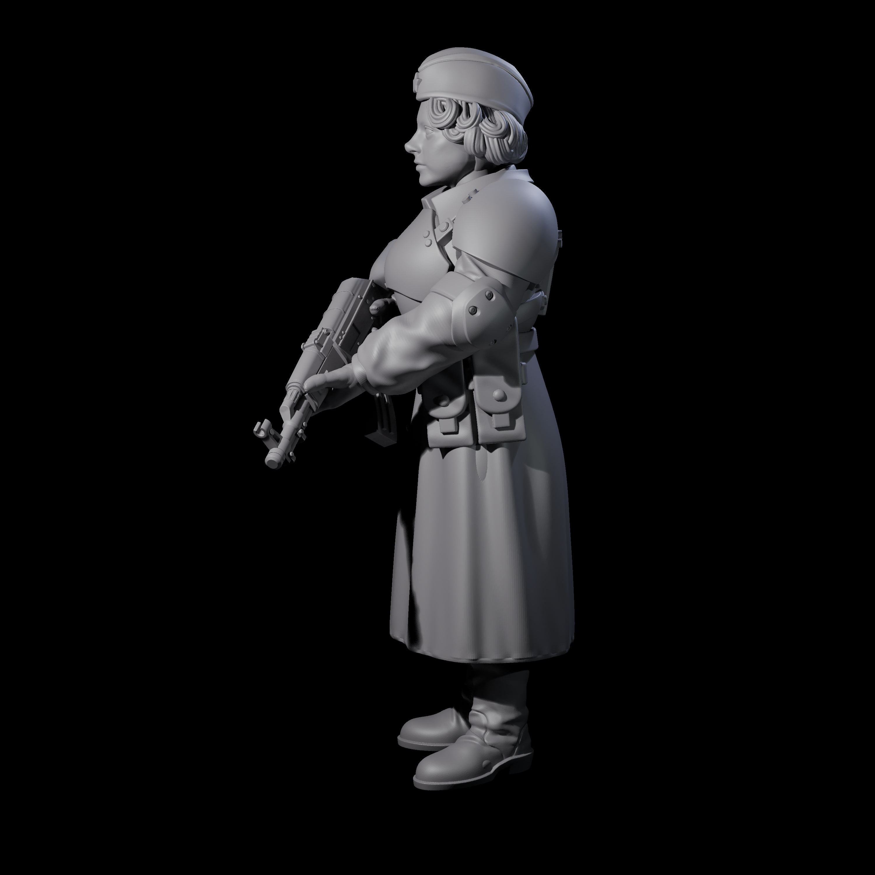 Weird War Soviet AK47 Fighting War Maiden C Miniature for Dungeons and Dragons, Pathfinder or other TTRPGs