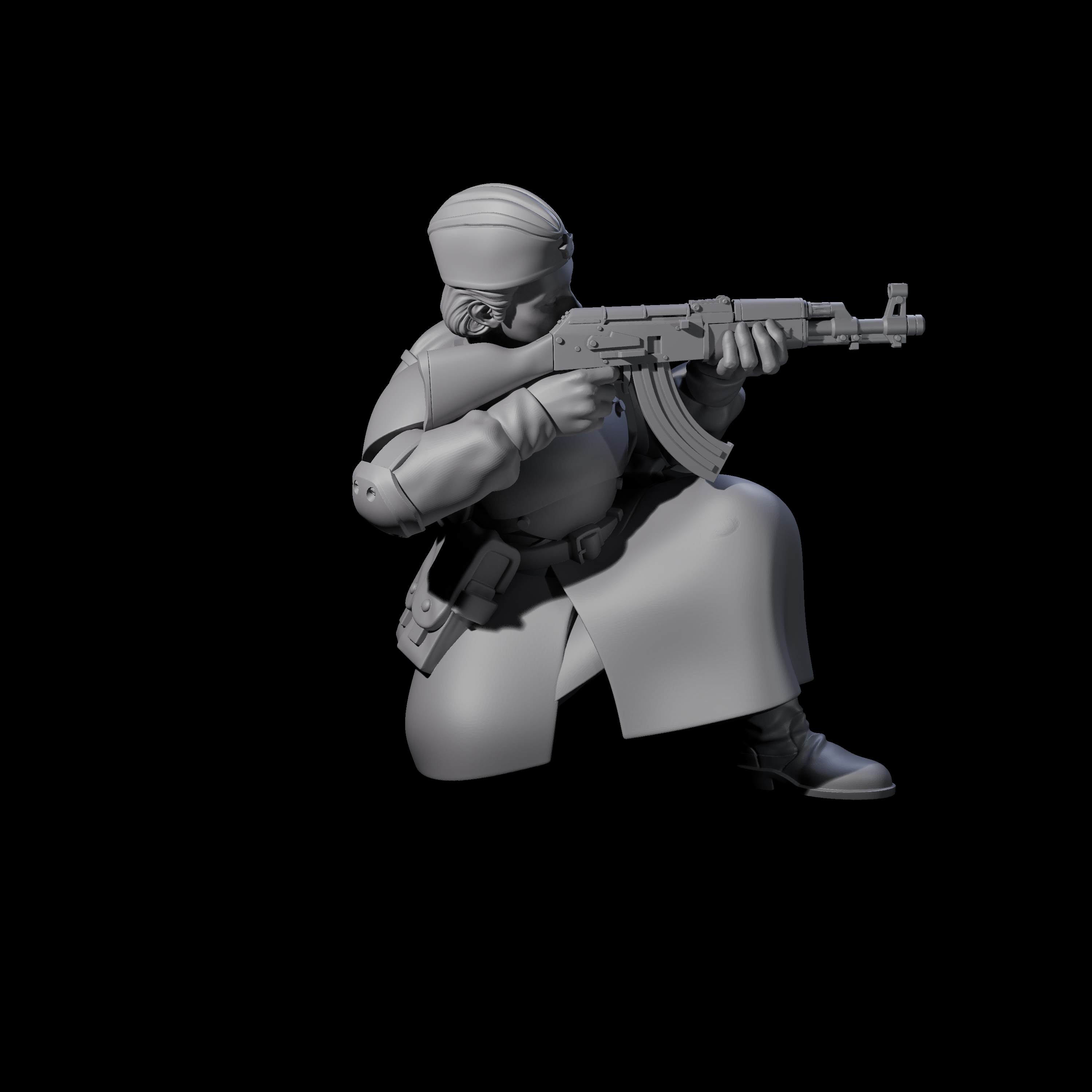 Weird War Soviet AK47 Fighting War Maiden D Miniature for Dungeons and Dragons, Pathfinder or other TTRPGs