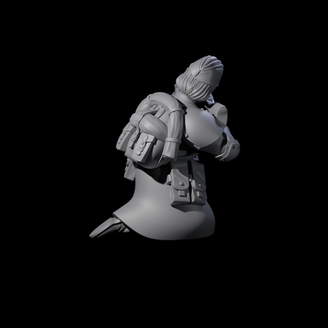 Weird War Soviet AK47 Fighting War Maiden D Miniature for Dungeons and Dragons, Pathfinder or other TTRPGs