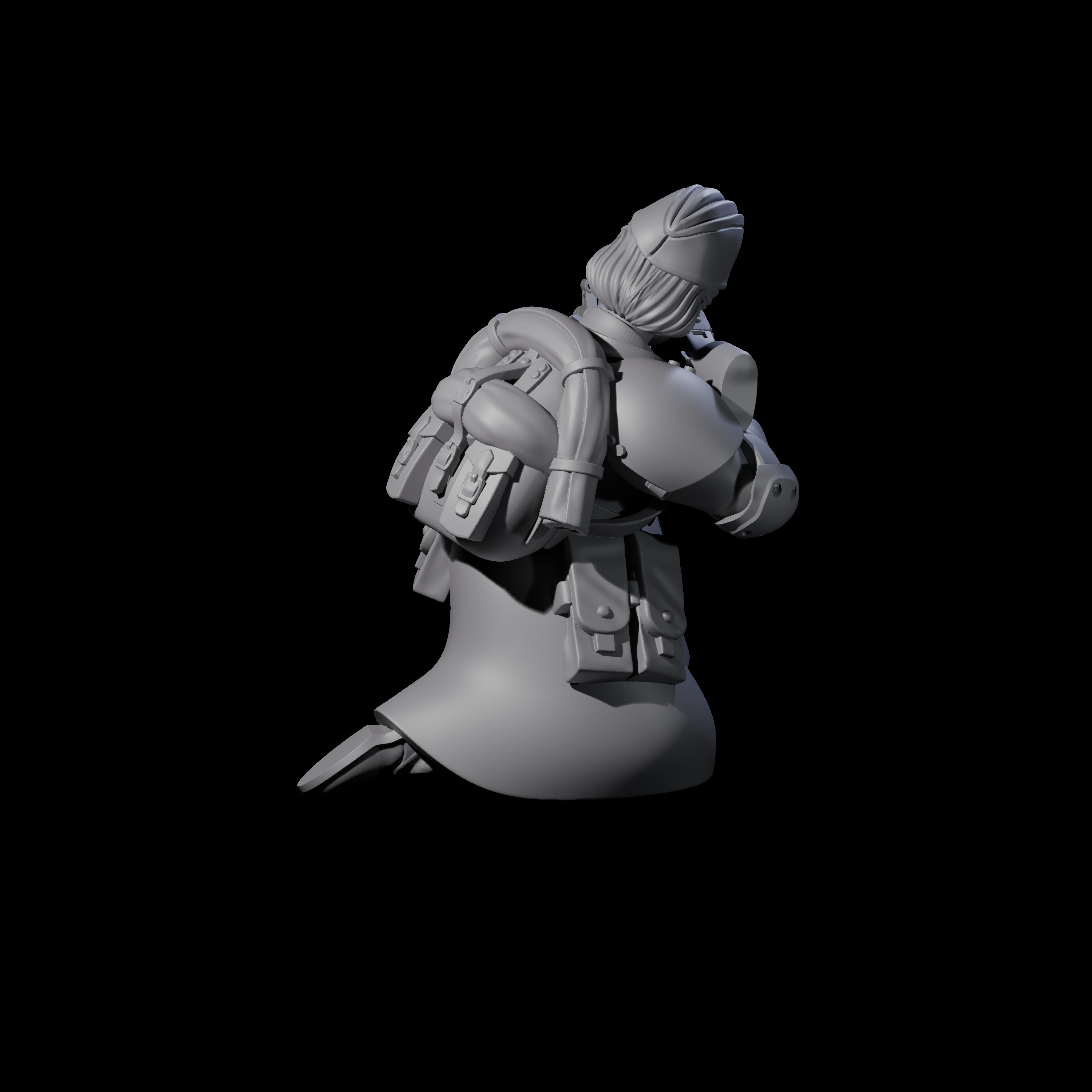 Weird War Soviet AK47 Fighting War Maiden D Miniature for Dungeons and Dragons, Pathfinder or other TTRPGs