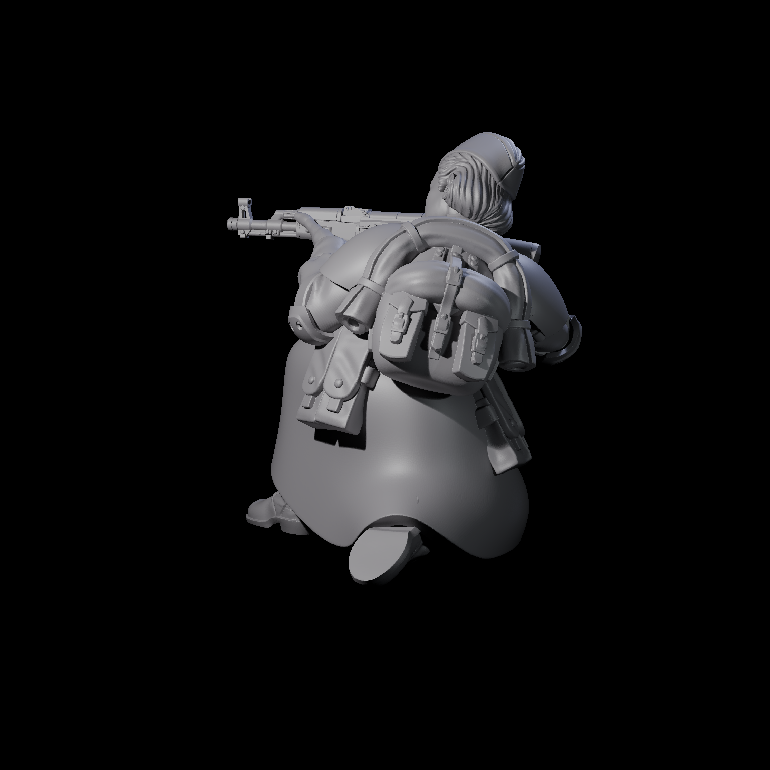 Weird War Soviet AK47 Fighting War Maiden D Miniature for Dungeons and Dragons, Pathfinder or other TTRPGs