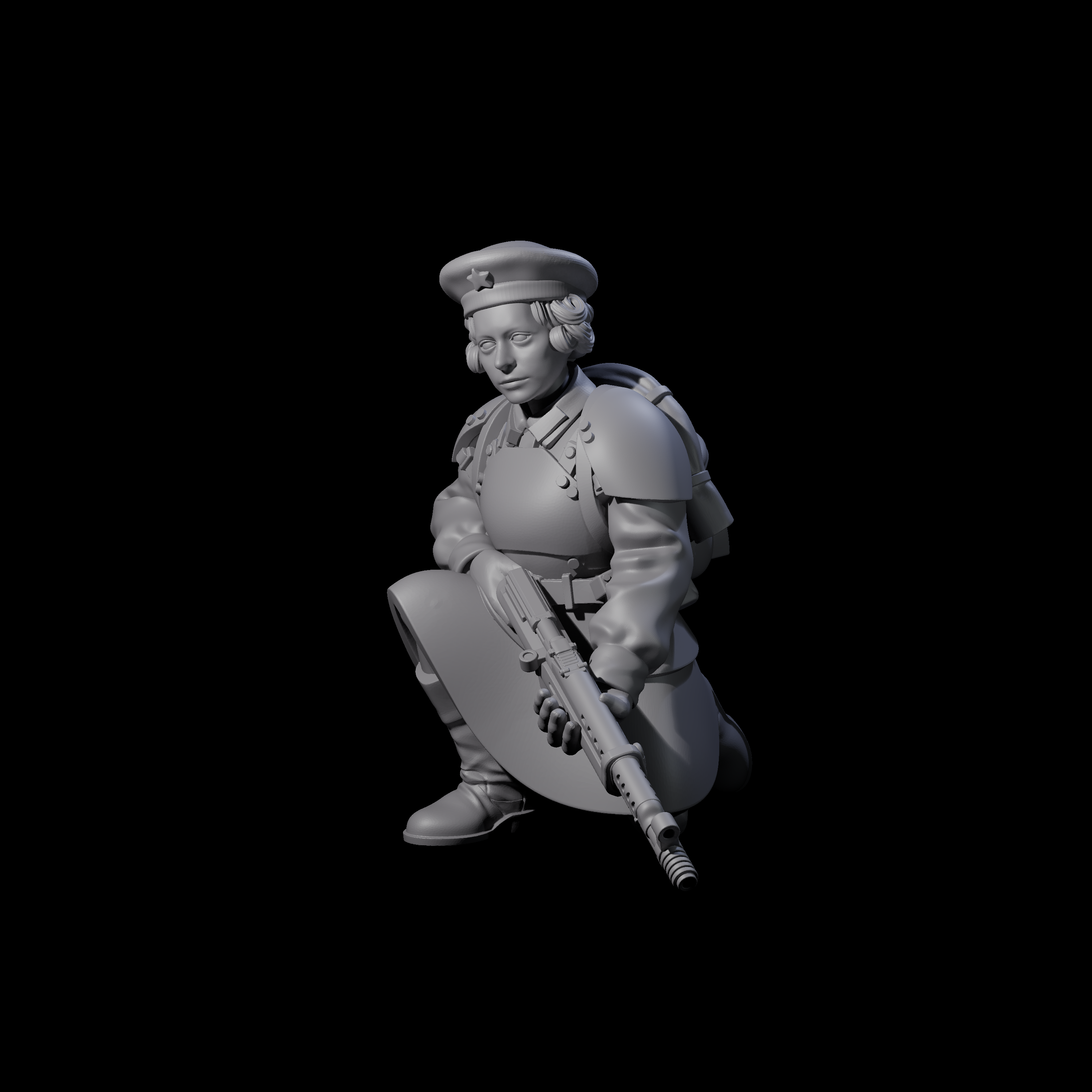 Weird War Soviet Shooting War Maiden Rifleman A Miniature for Dungeons and Dragons, Pathfinder or other TTRPGs