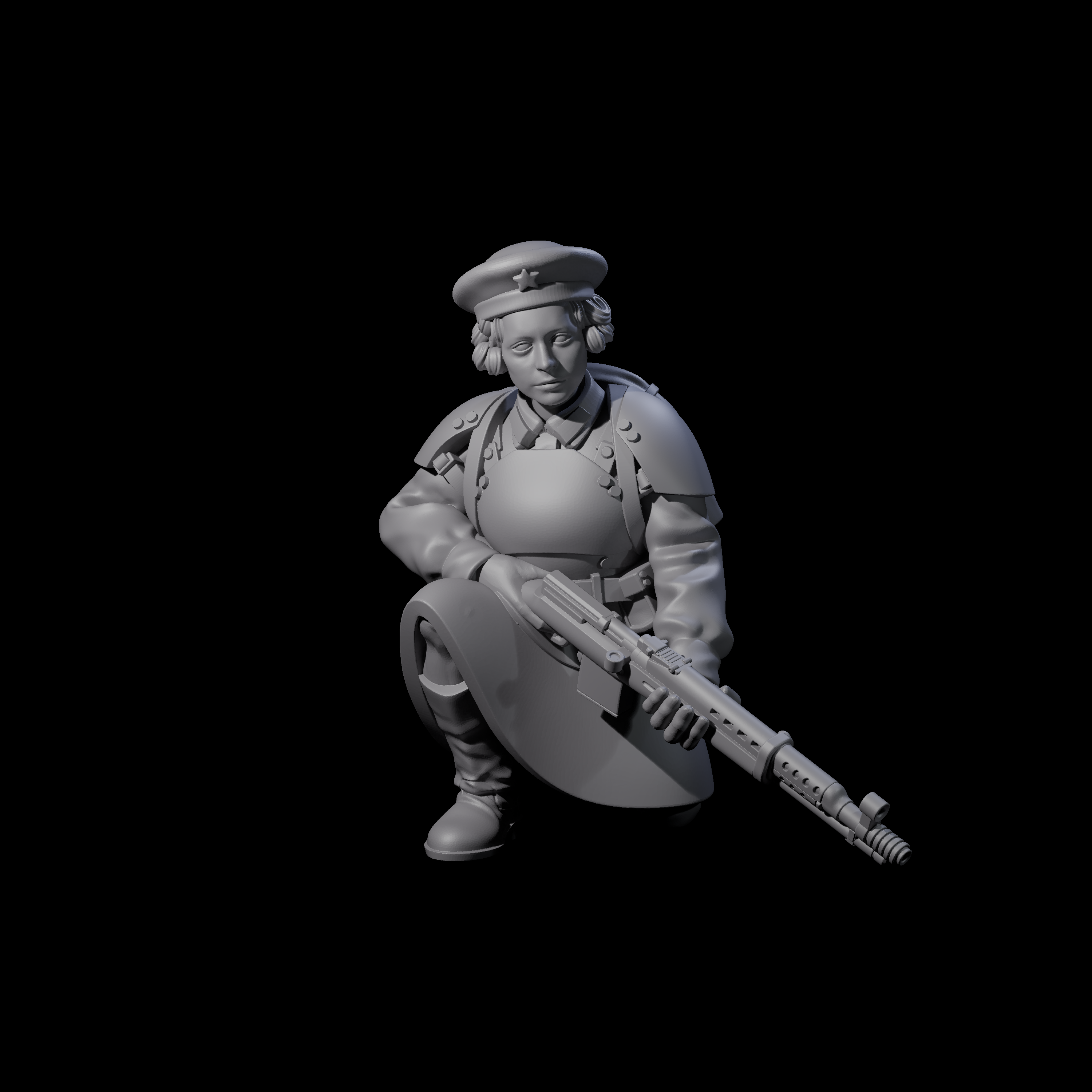 Weird War Soviet Shooting War Maiden Rifleman A Miniature for Dungeons and Dragons, Pathfinder or other TTRPGs