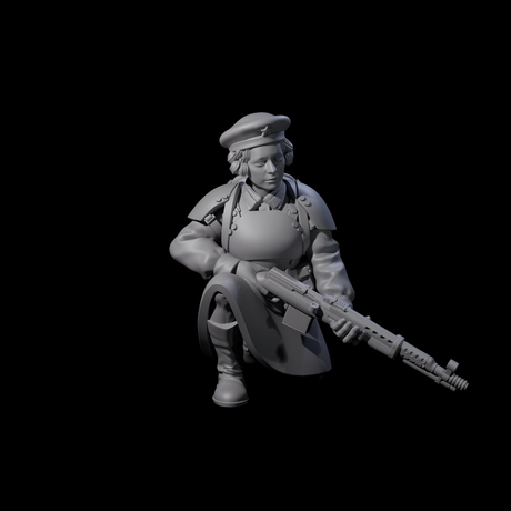 Weird War Soviet Shooting War Maiden Rifleman A Miniature for Dungeons and Dragons, Pathfinder or other TTRPGs