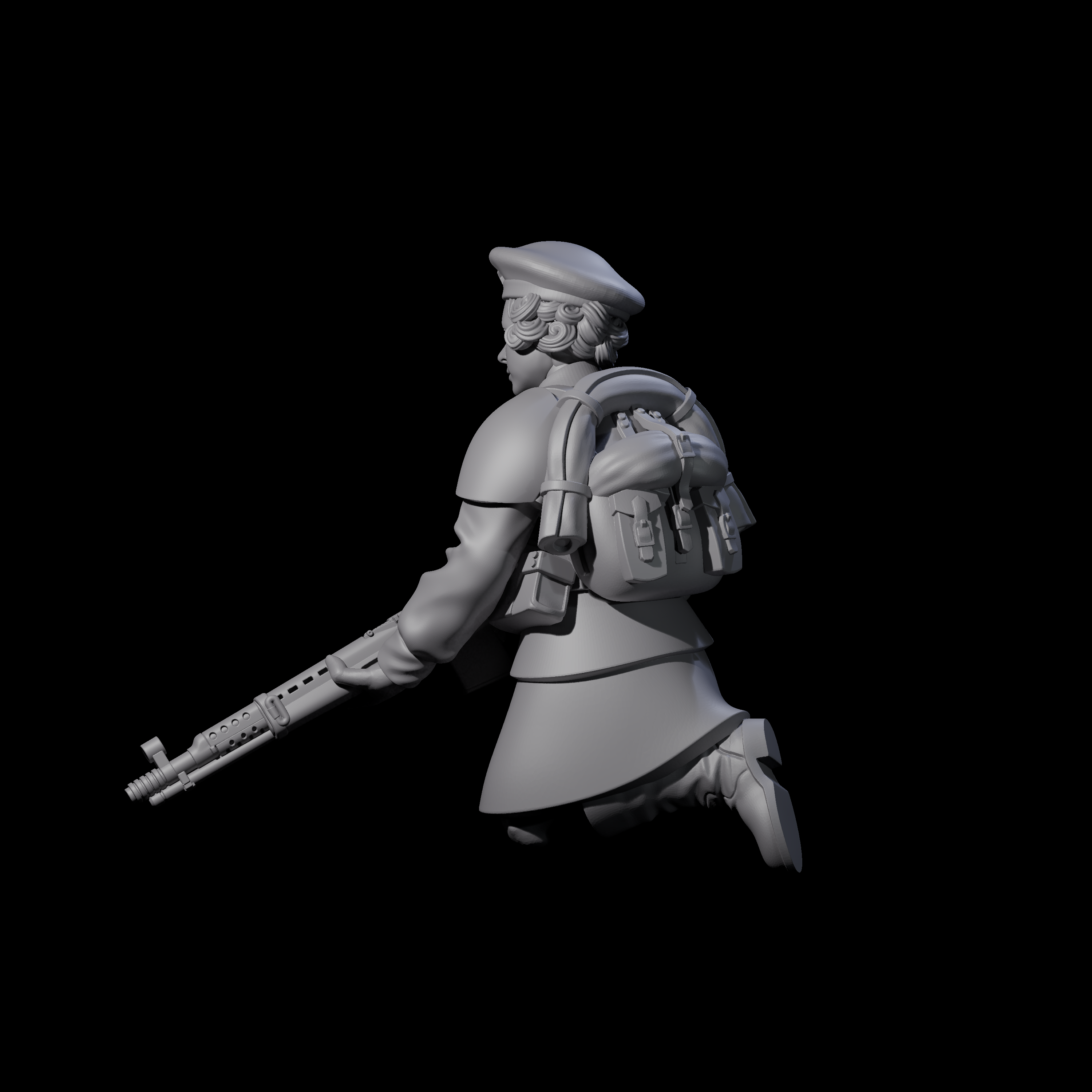 Weird War Soviet Shooting War Maiden Rifleman A Miniature for Dungeons and Dragons, Pathfinder or other TTRPGs