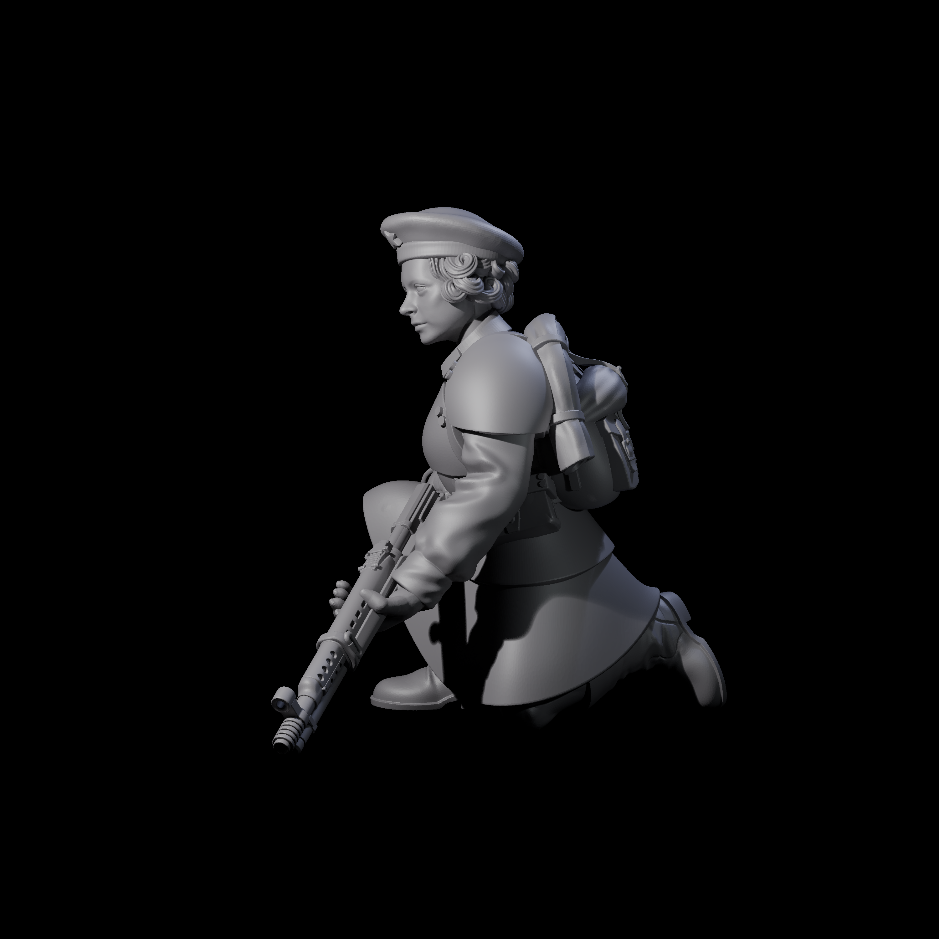Weird War Soviet Shooting War Maiden Rifleman A Miniature for Dungeons and Dragons, Pathfinder or other TTRPGs