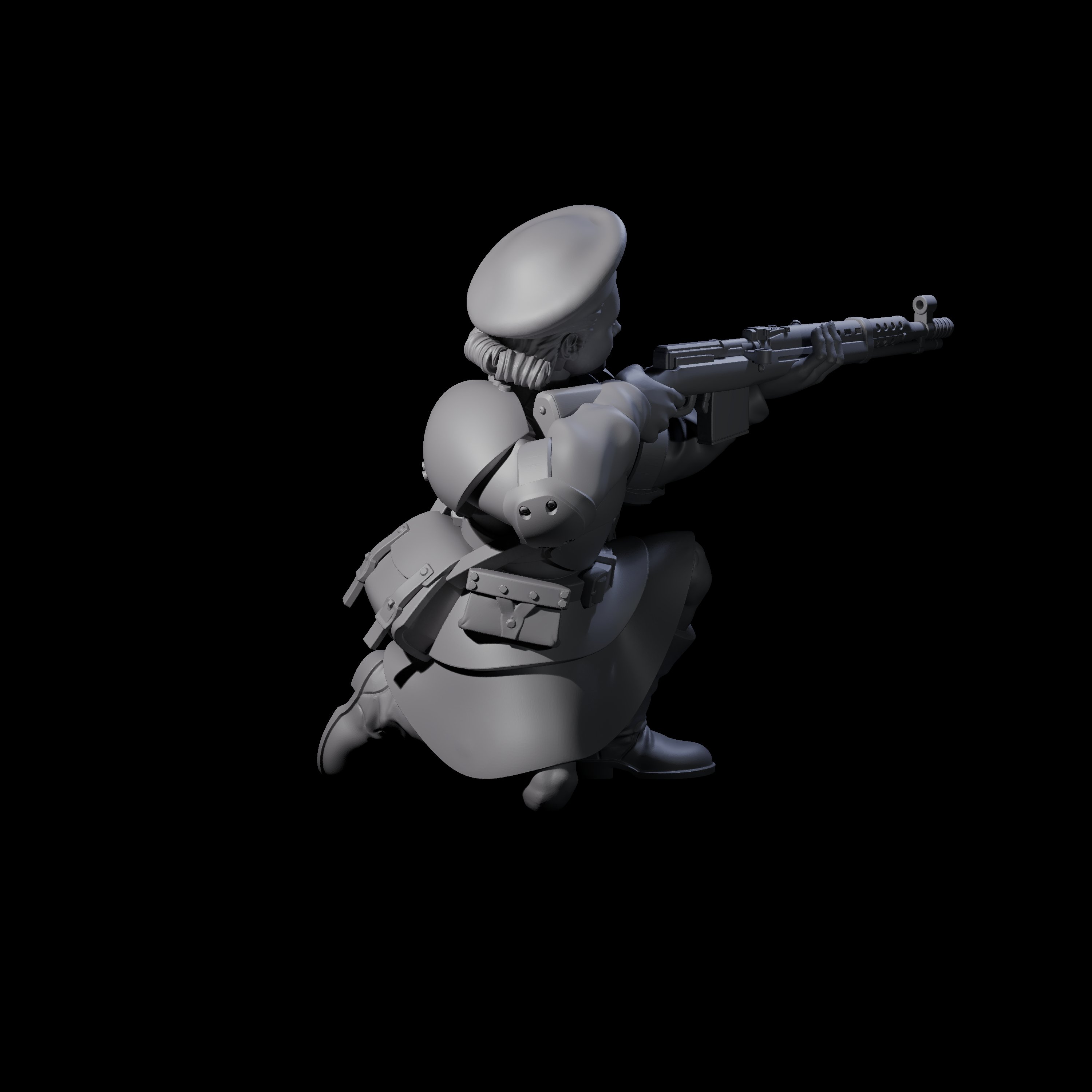 Weird War Soviet Shooting War Maiden Rifleman B Miniature for Dungeons and Dragons, Pathfinder or other TTRPGs