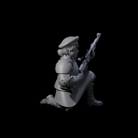 Weird War Soviet Shooting War Maiden Rifleman C Miniature for Dungeons and Dragons, Pathfinder or other TTRPGs