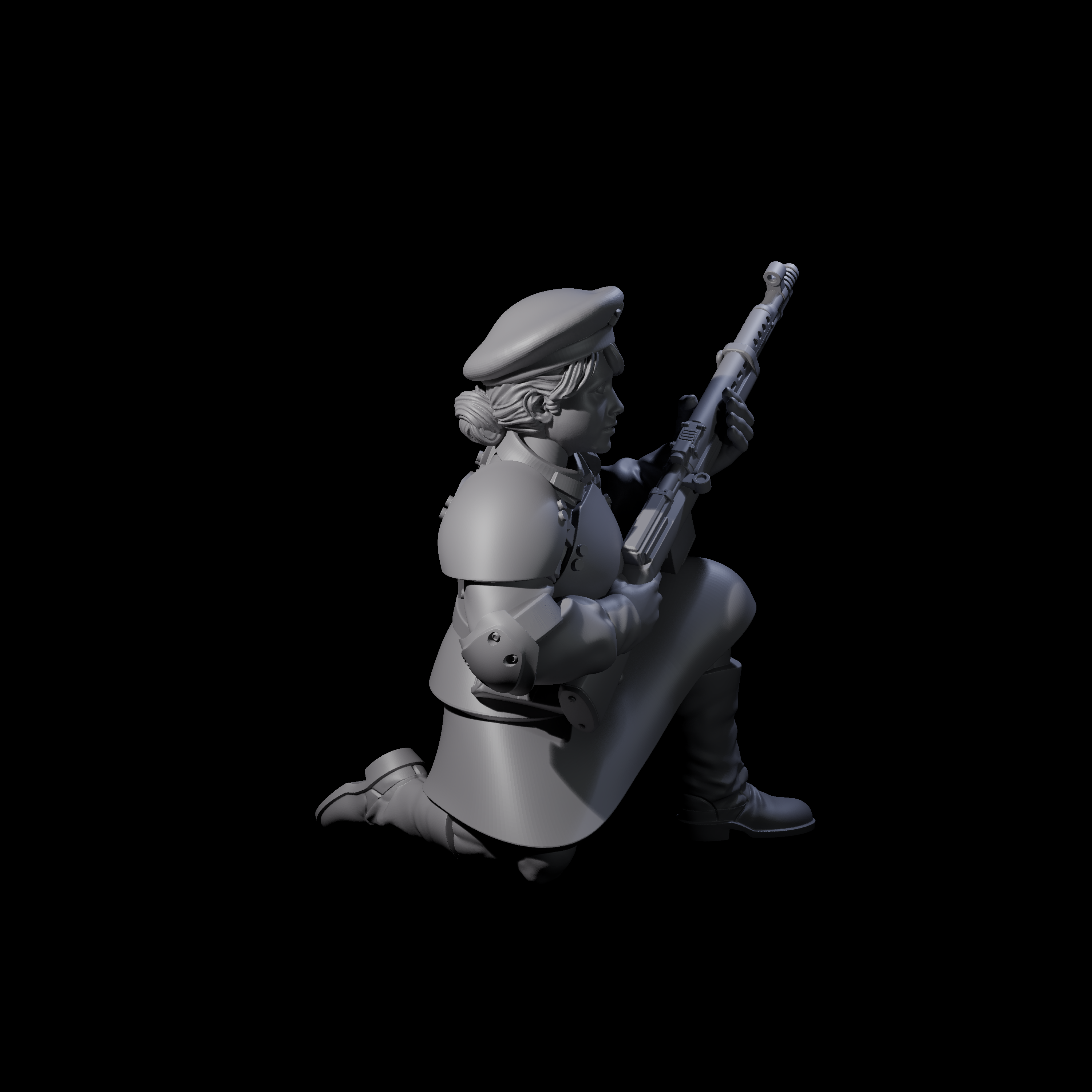 Weird War Soviet Shooting War Maiden Rifleman C Miniature for Dungeons and Dragons, Pathfinder or other TTRPGs