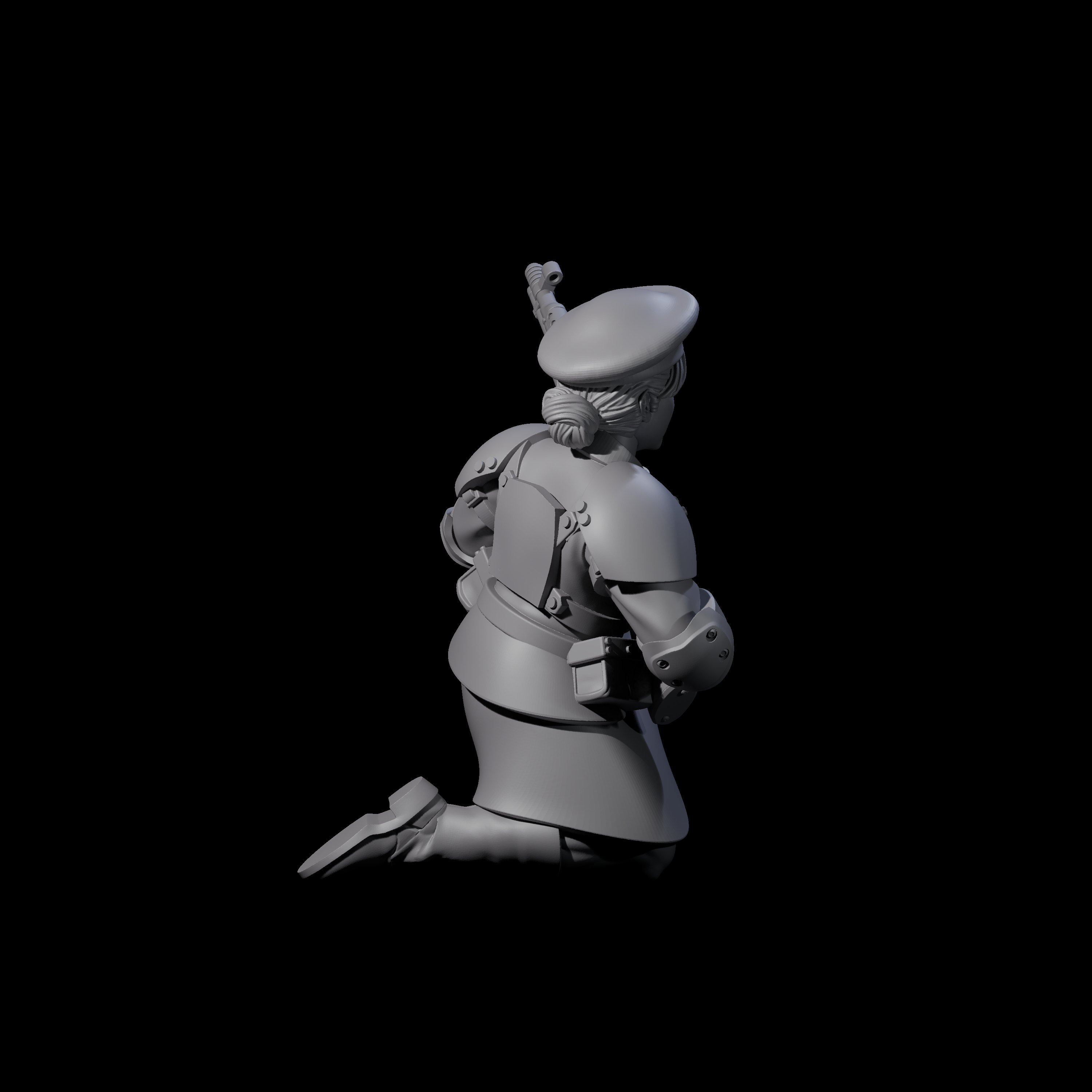 Weird War Soviet Shooting War Maiden Rifleman C Miniature for Dungeons and Dragons, Pathfinder or other TTRPGs