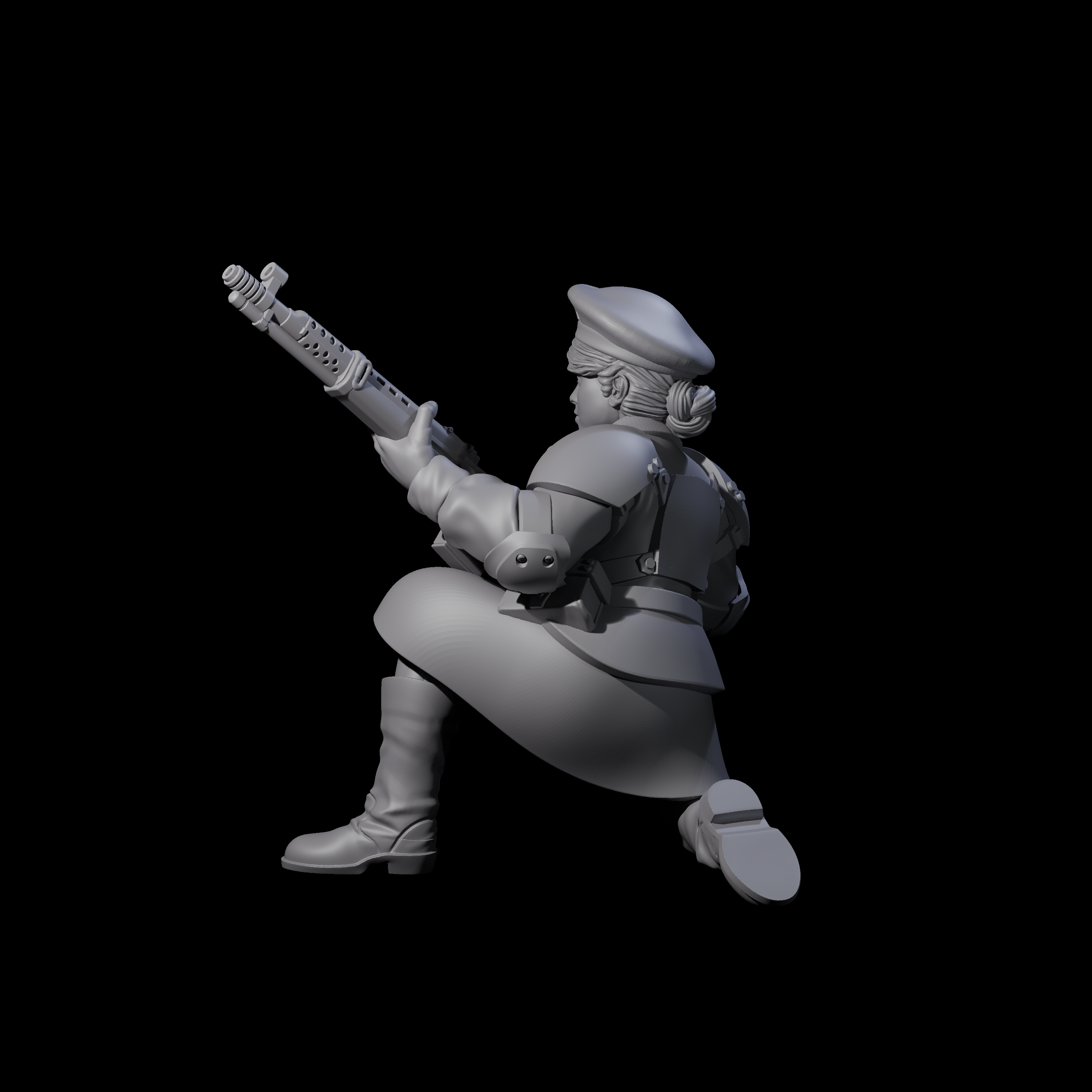 Weird War Soviet Shooting War Maiden Rifleman C Miniature for Dungeons and Dragons, Pathfinder or other TTRPGs