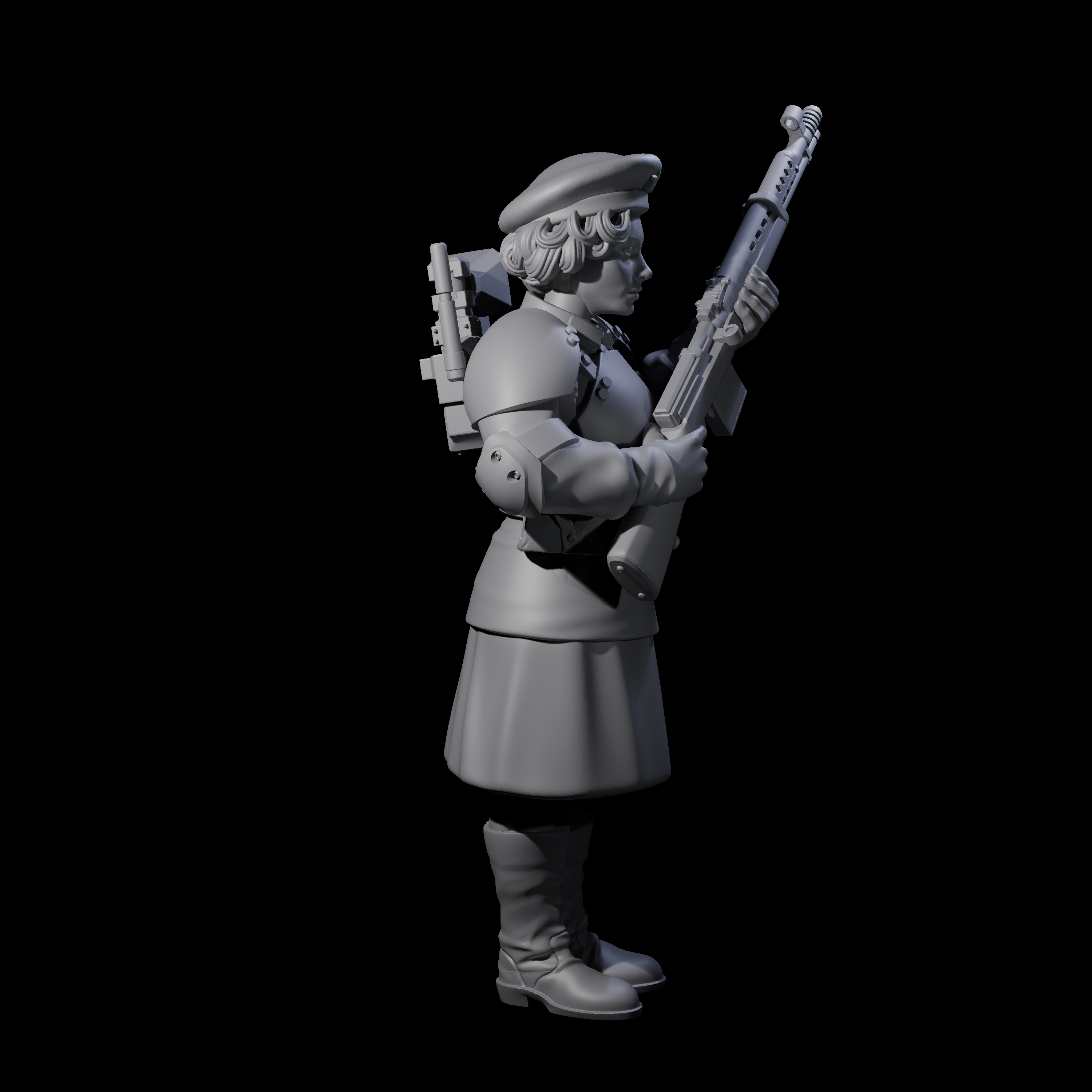 Weird War Soviet Shooting War Maiden Rifleman D Miniature for Dungeons and Dragons, Pathfinder or other TTRPGs