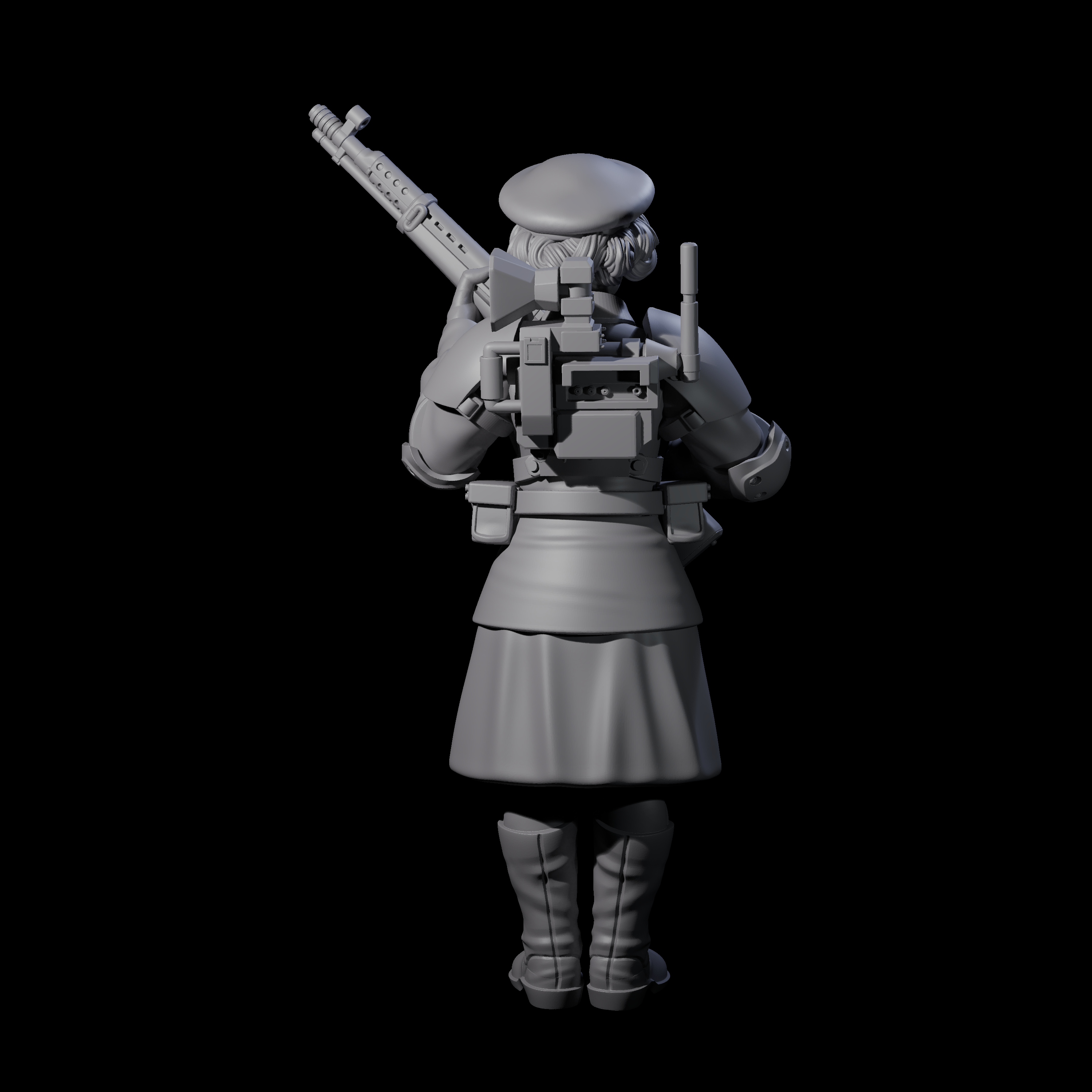 Weird War Soviet Shooting War Maiden Rifleman D Miniature for Dungeons and Dragons, Pathfinder or other TTRPGs