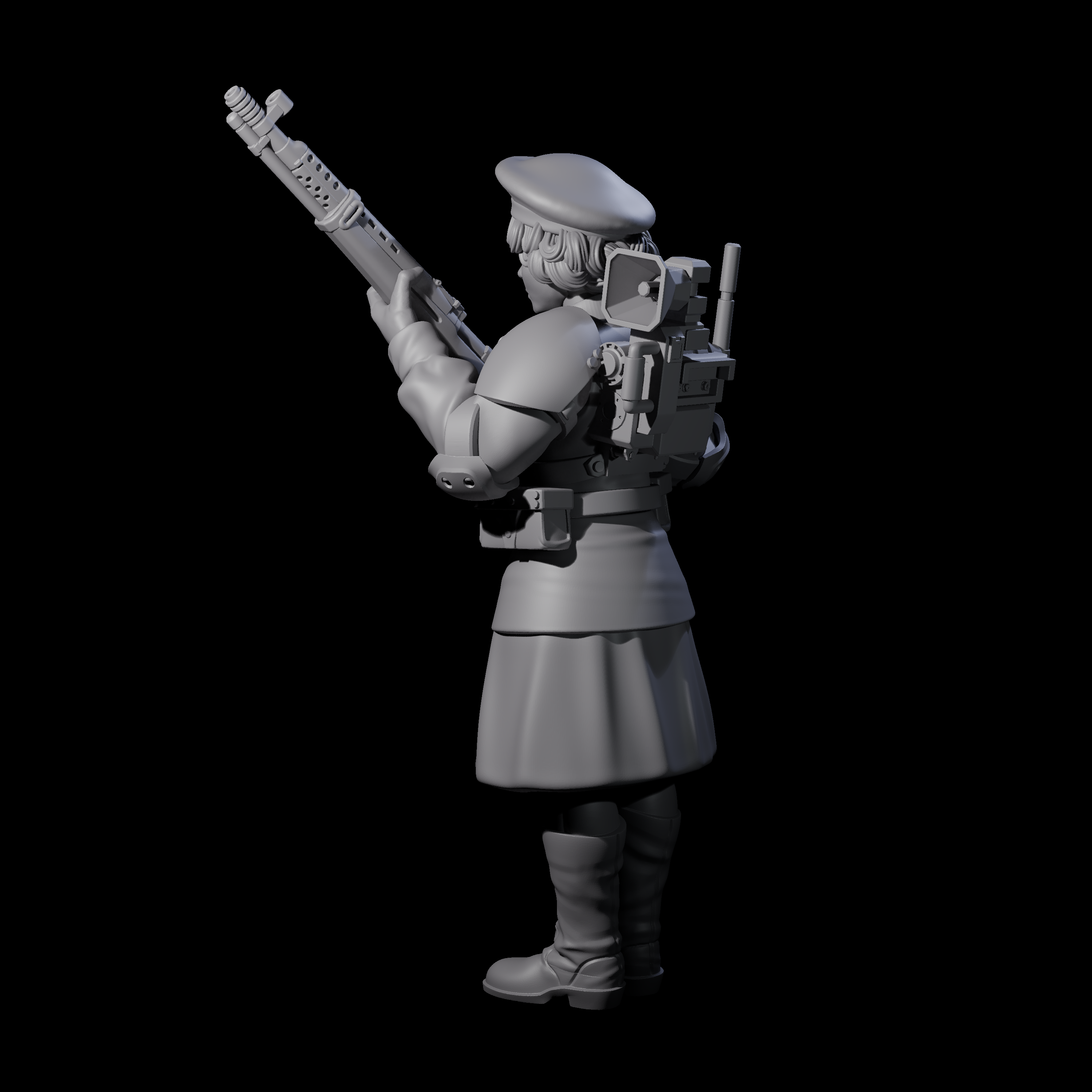 Weird War Soviet Shooting War Maiden Rifleman D Miniature for Dungeons and Dragons, Pathfinder or other TTRPGs