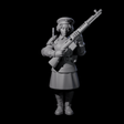 Weird War Soviet Shooting War Maiden Rifleman D Miniature for Dungeons and Dragons, Pathfinder or other TTRPGs