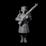 Weird War Soviet Shooting War Maiden Rifleman D Miniature for Dungeons and Dragons, Pathfinder or other TTRPGs