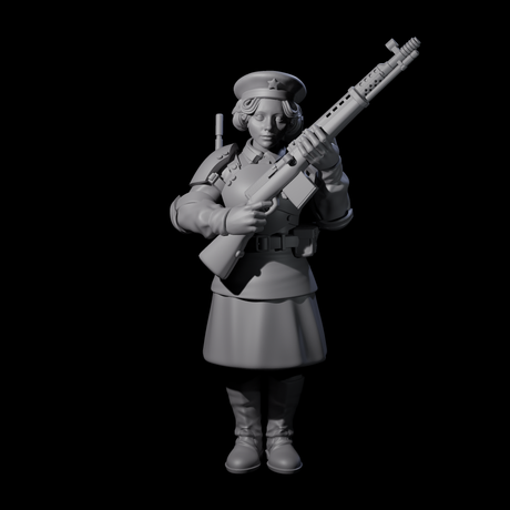 Weird War Soviet Shooting War Maiden Rifleman D Miniature for Dungeons and Dragons, Pathfinder or other TTRPGs