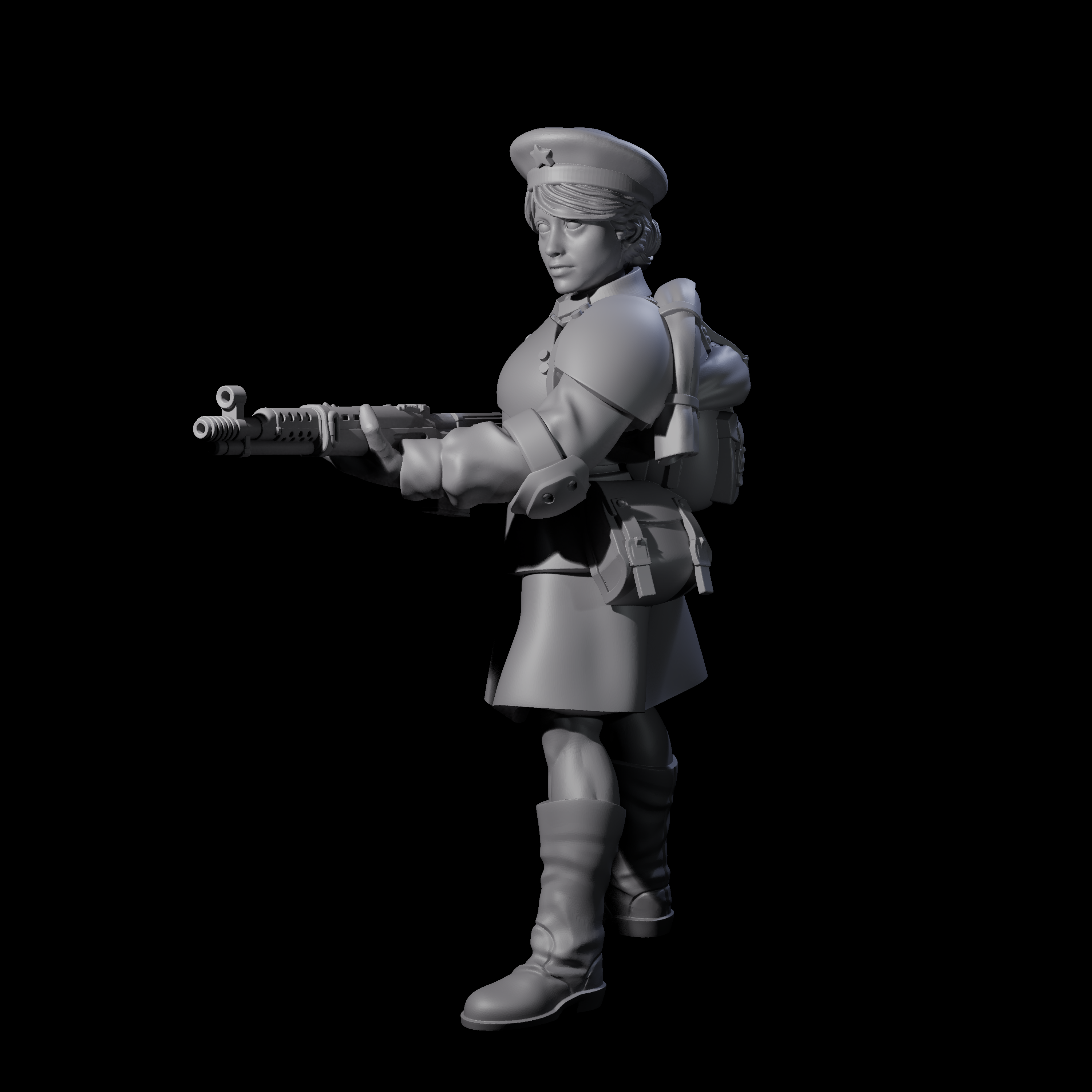 Weird War Soviet Shooting War Maiden Rifleman E Miniature for Dungeons and Dragons, Pathfinder or other TTRPGs