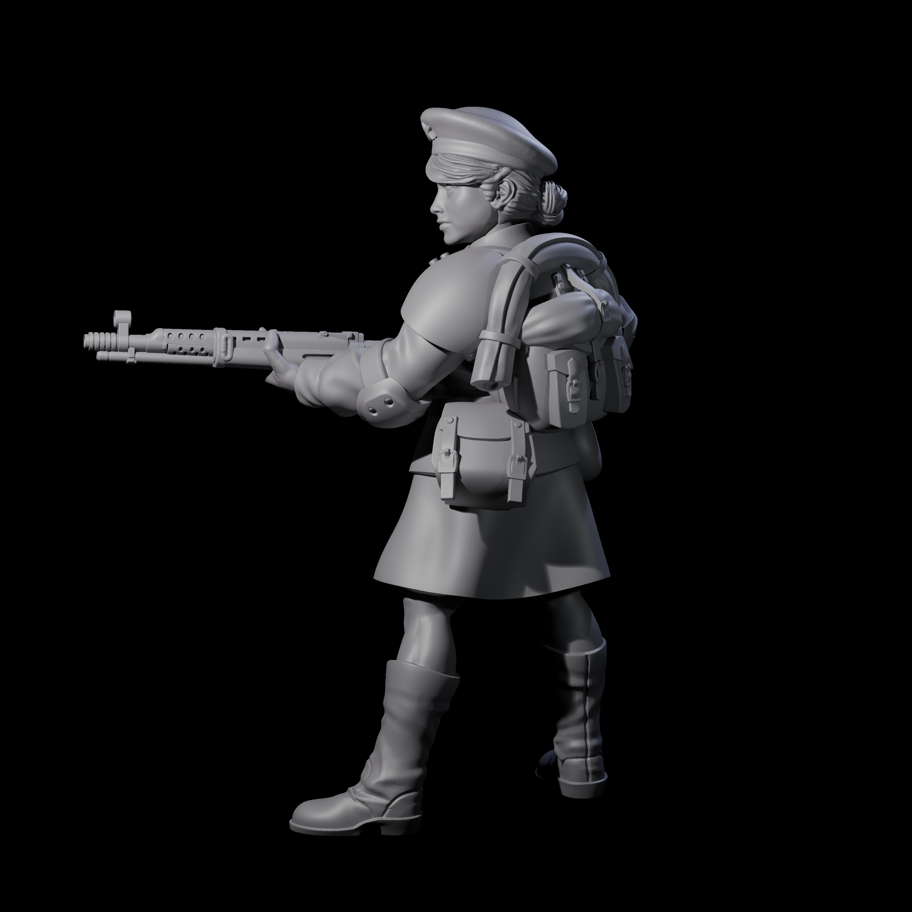 Weird War Soviet Shooting War Maiden Rifleman E Miniature for Dungeons and Dragons, Pathfinder or other TTRPGs