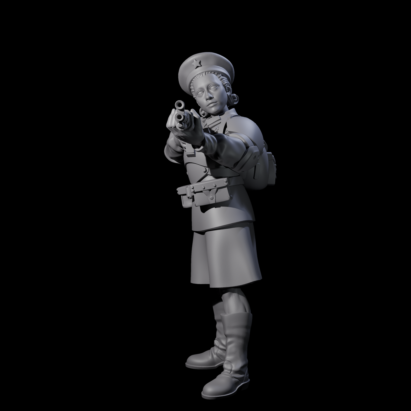 Weird War Soviet Shooting War Maiden Rifleman F Miniature for Dungeons and Dragons, Pathfinder or other TTRPGs