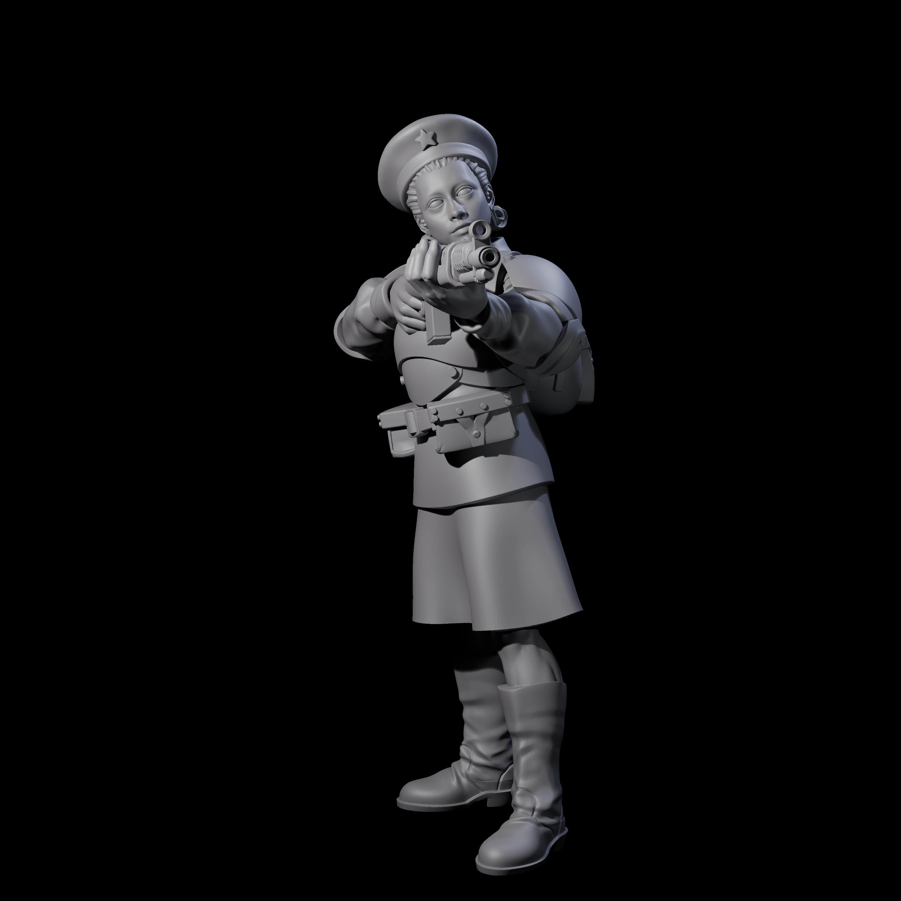 Weird War Soviet Shooting War Maiden Rifleman F Miniature for Dungeons and Dragons, Pathfinder or other TTRPGs