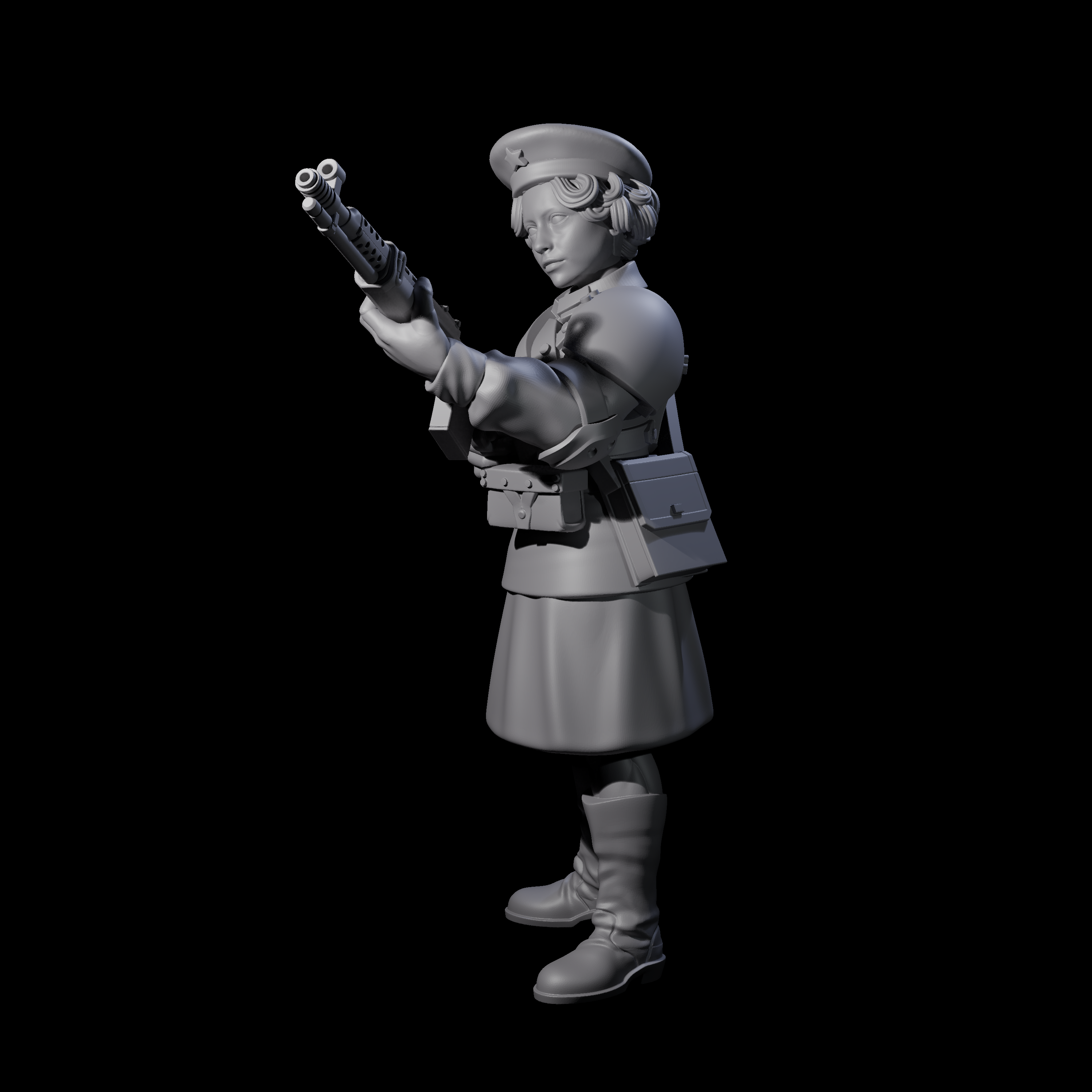 Weird War Soviet Shooting War Maiden Rifleman G Miniature for Dungeons and Dragons, Pathfinder or other TTRPGs
