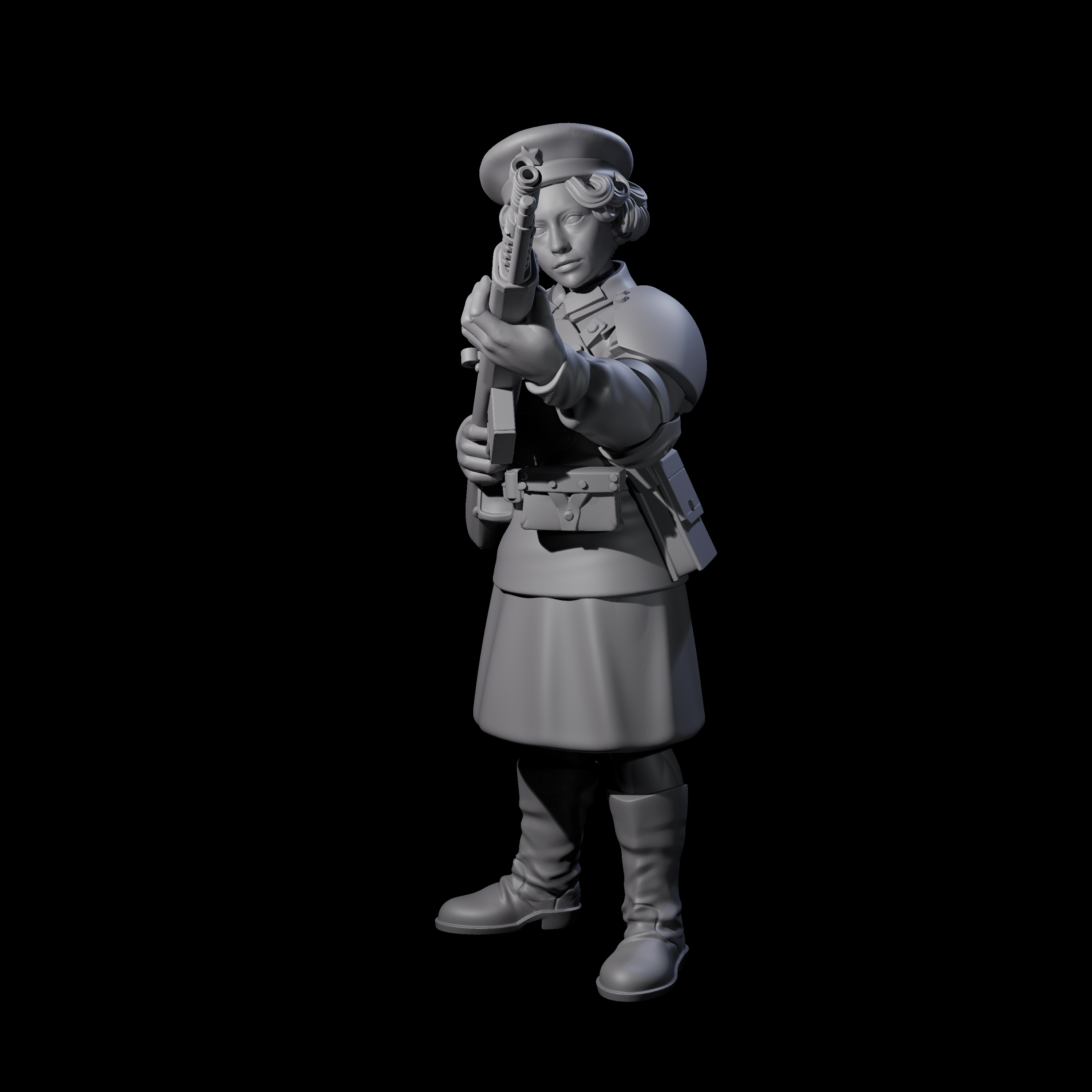 Weird War Soviet Shooting War Maiden Rifleman G Miniature for Dungeons and Dragons, Pathfinder or other TTRPGs