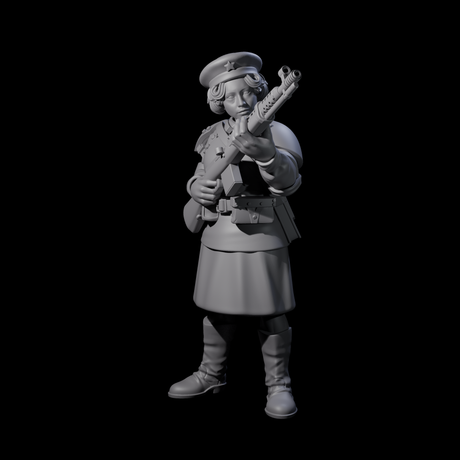 Weird War Soviet Shooting War Maiden Rifleman G Miniature for Dungeons and Dragons, Pathfinder or other TTRPGs