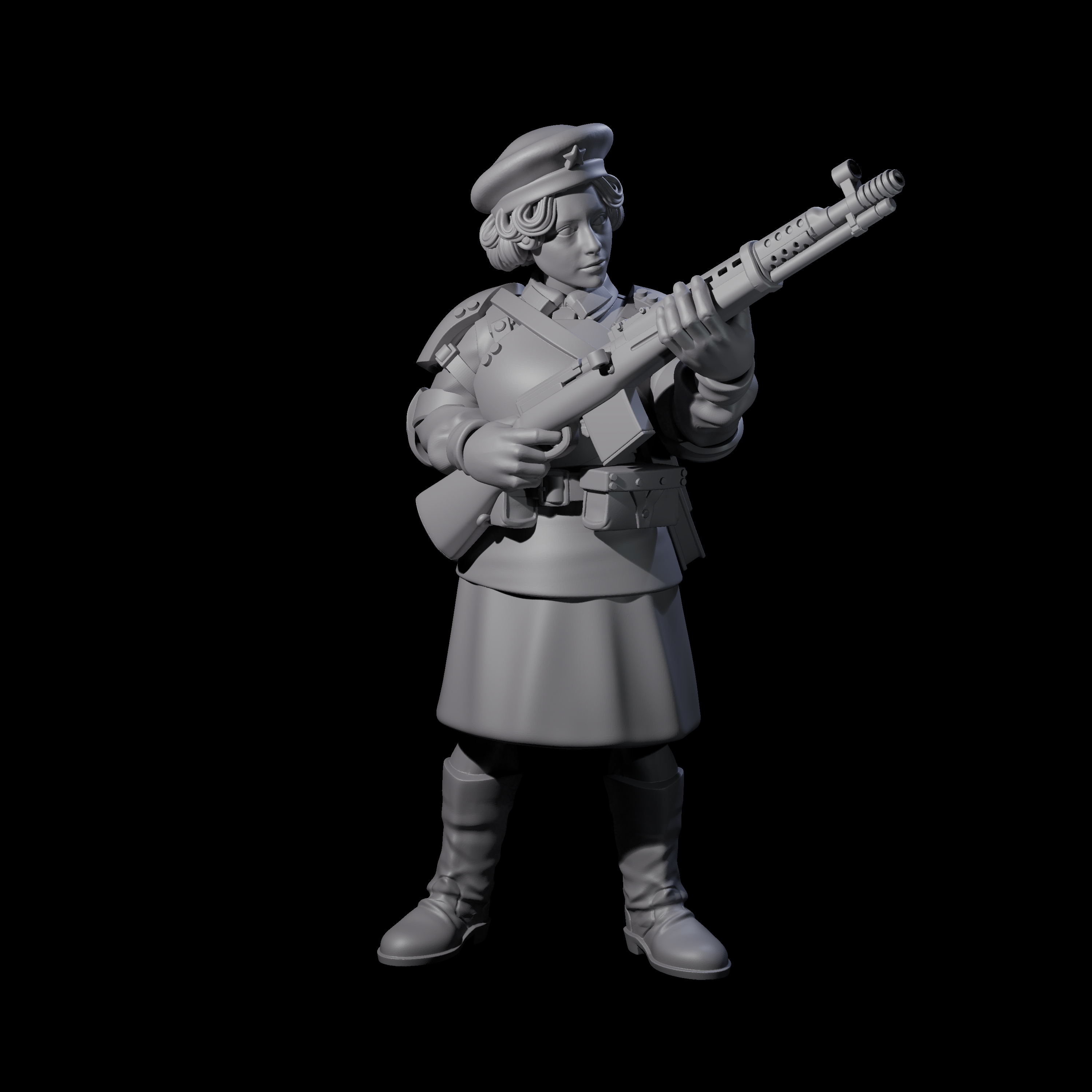 Weird War Soviet Shooting War Maiden Rifleman G Miniature for Dungeons and Dragons, Pathfinder or other TTRPGs
