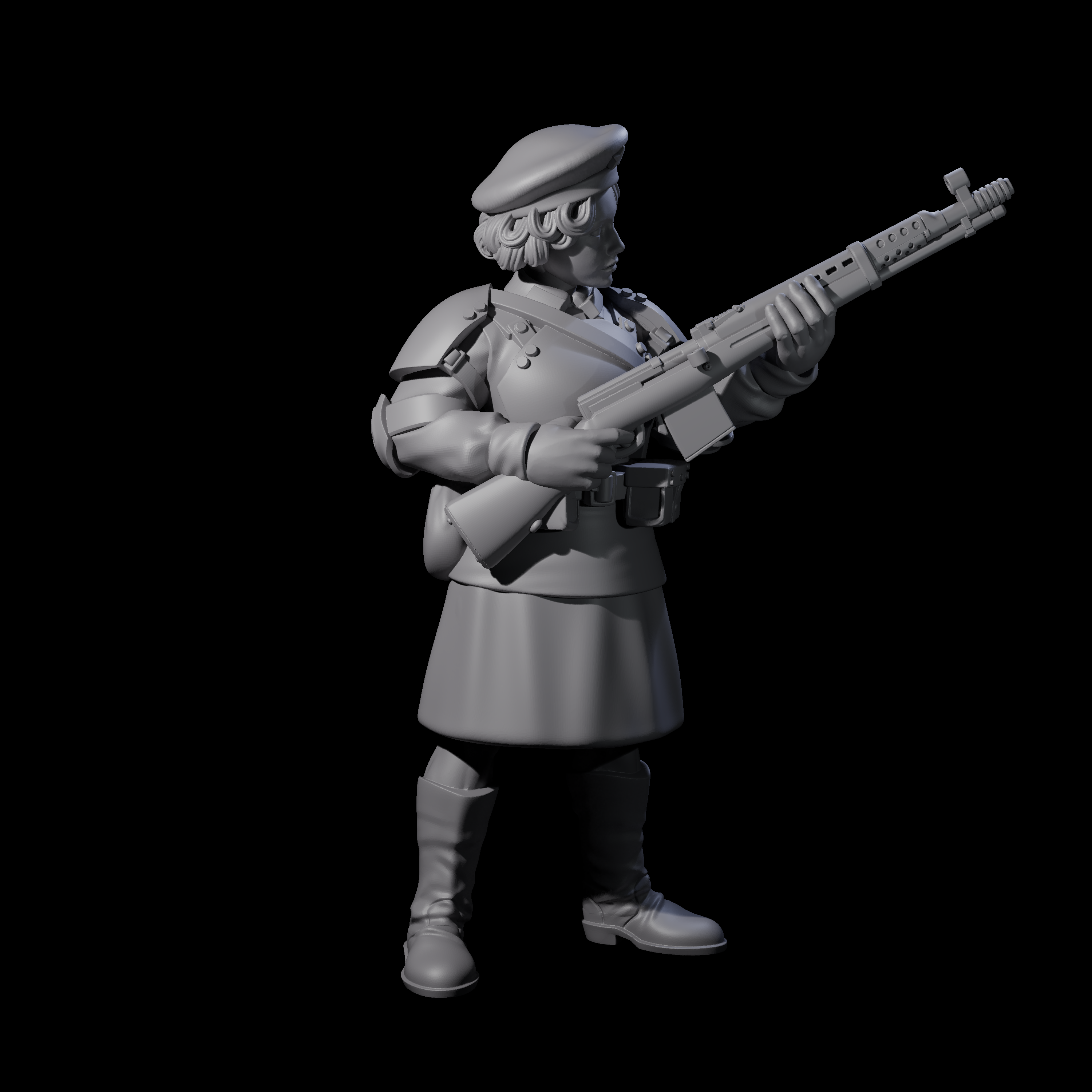 Weird War Soviet Shooting War Maiden Rifleman G Miniature for Dungeons and Dragons, Pathfinder or other TTRPGs