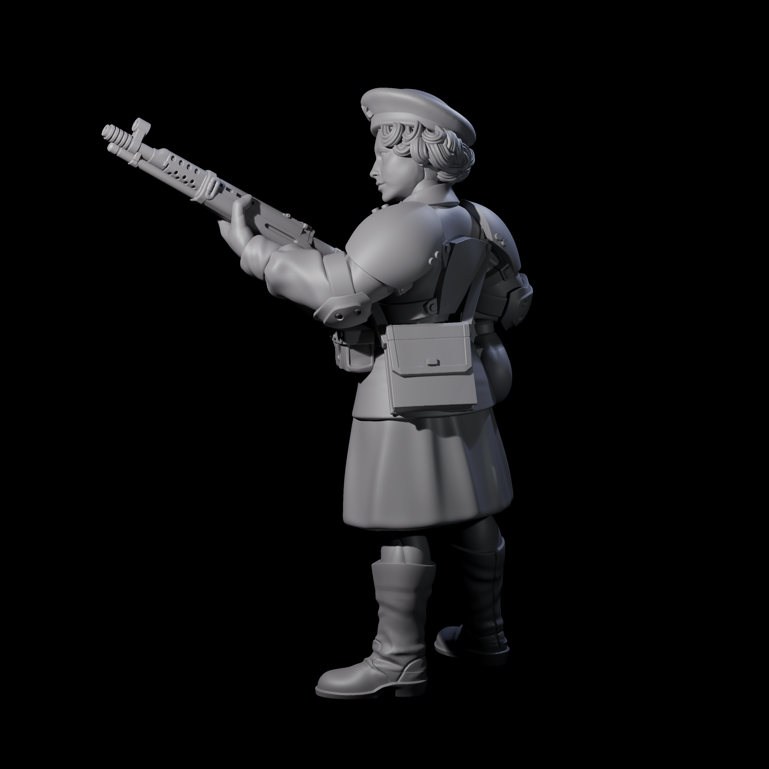 Weird War Soviet Shooting War Maiden Rifleman G Miniature for Dungeons and Dragons, Pathfinder or other TTRPGs