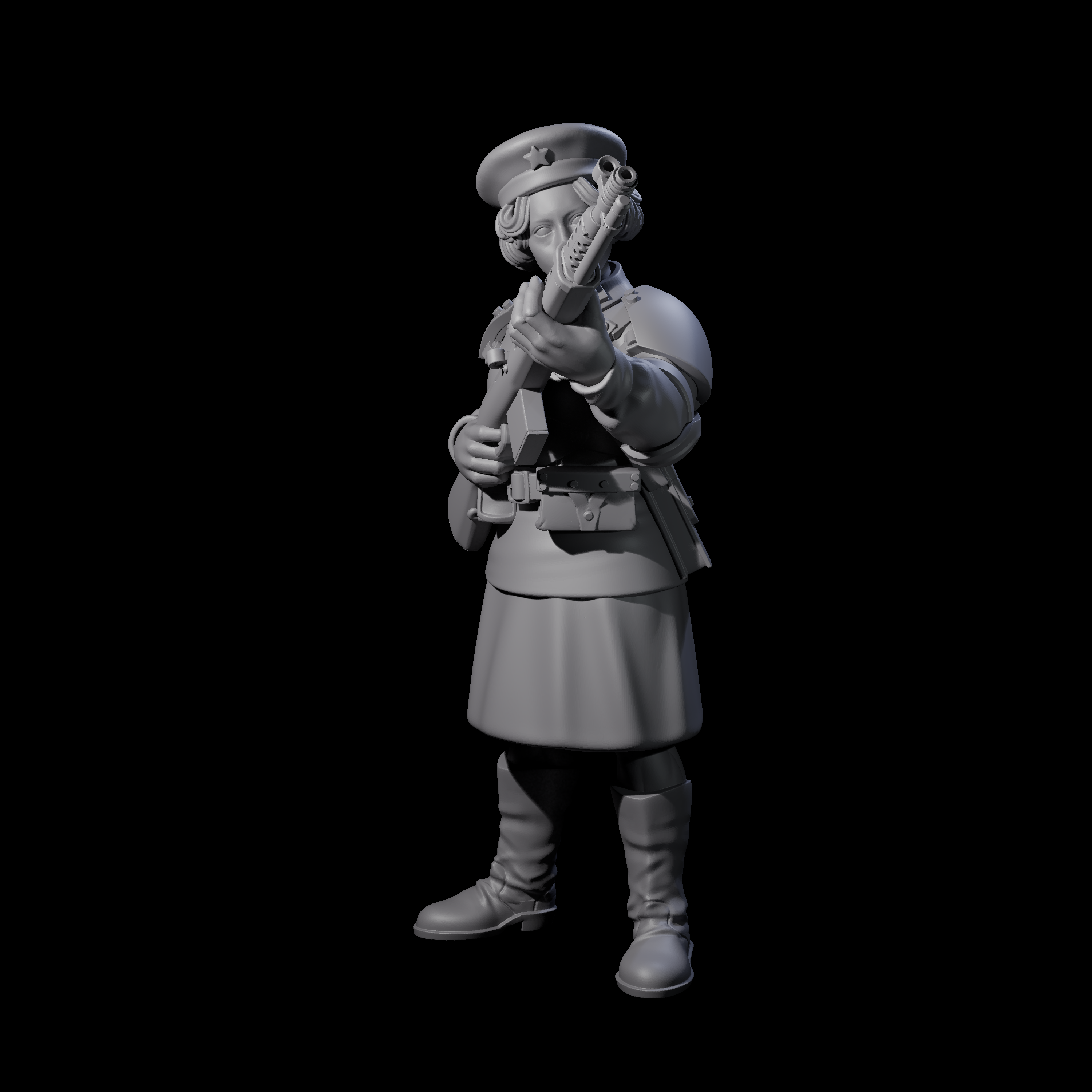Weird War Soviet Shooting War Maiden Rifleman G Miniature for Dungeons and Dragons, Pathfinder or other TTRPGs