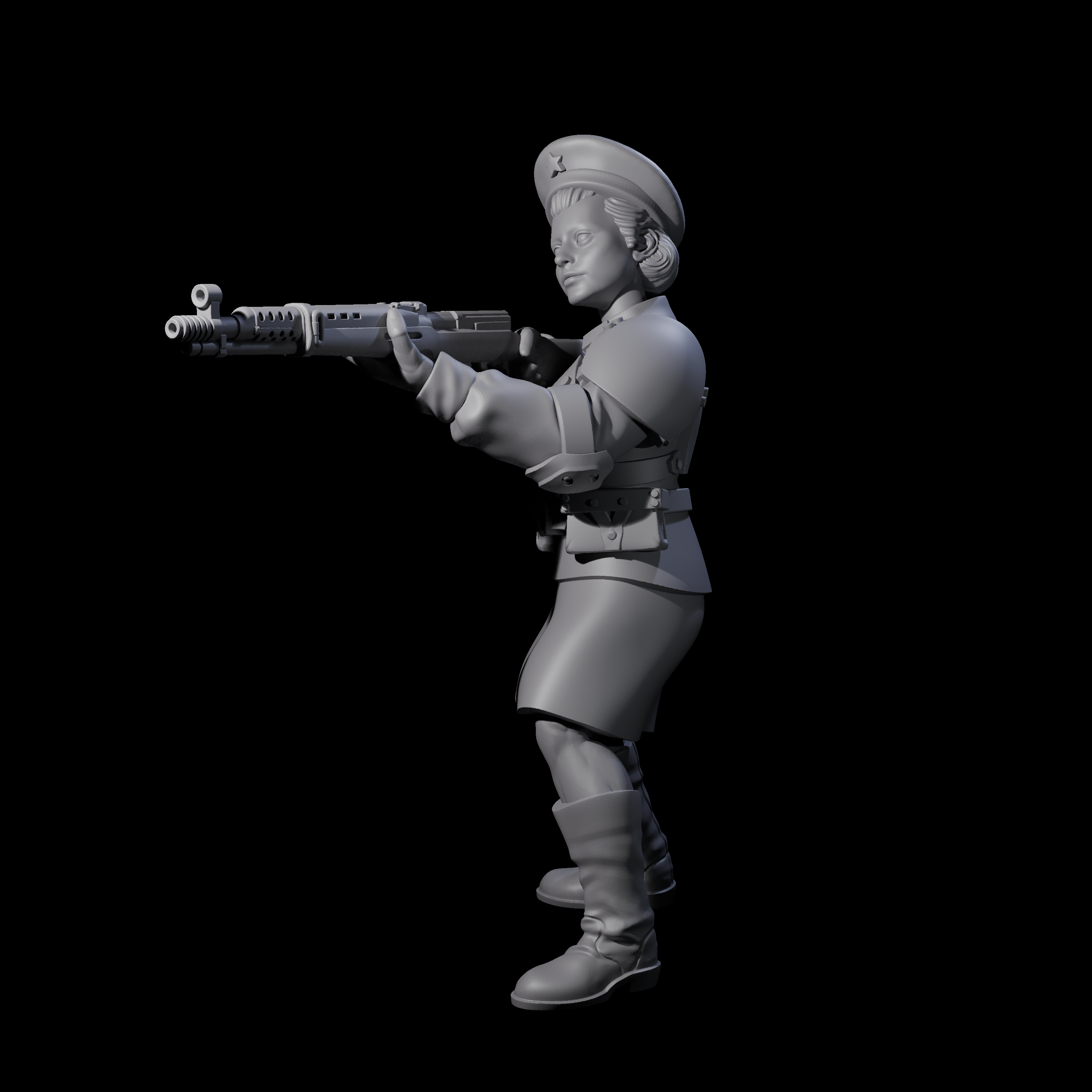 Weird War Soviet Shooting War Maiden Rifleman H Miniature for Dungeons and Dragons, Pathfinder or other TTRPGs