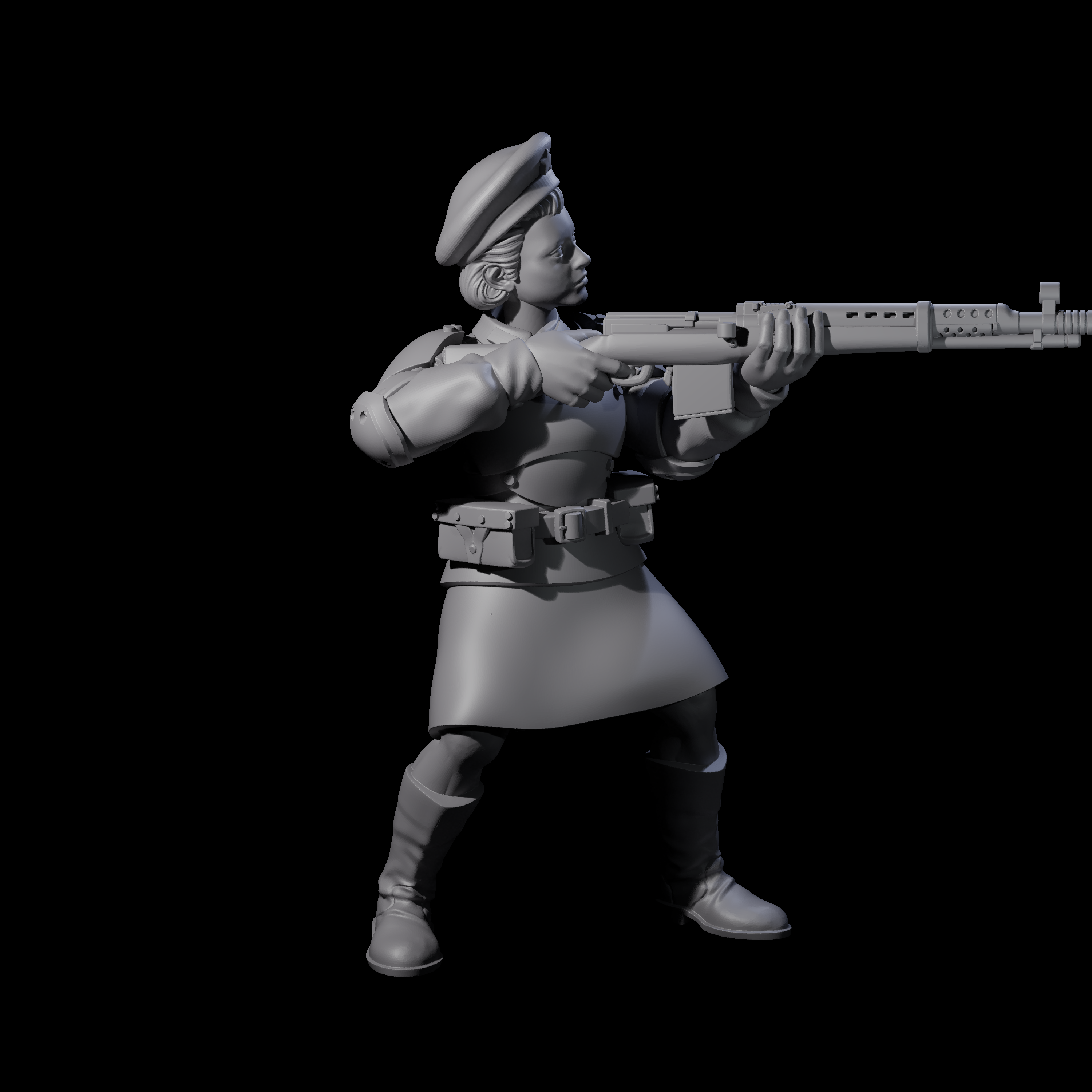 Weird War Soviet Shooting War Maiden Rifleman H Miniature for Dungeons and Dragons, Pathfinder or other TTRPGs