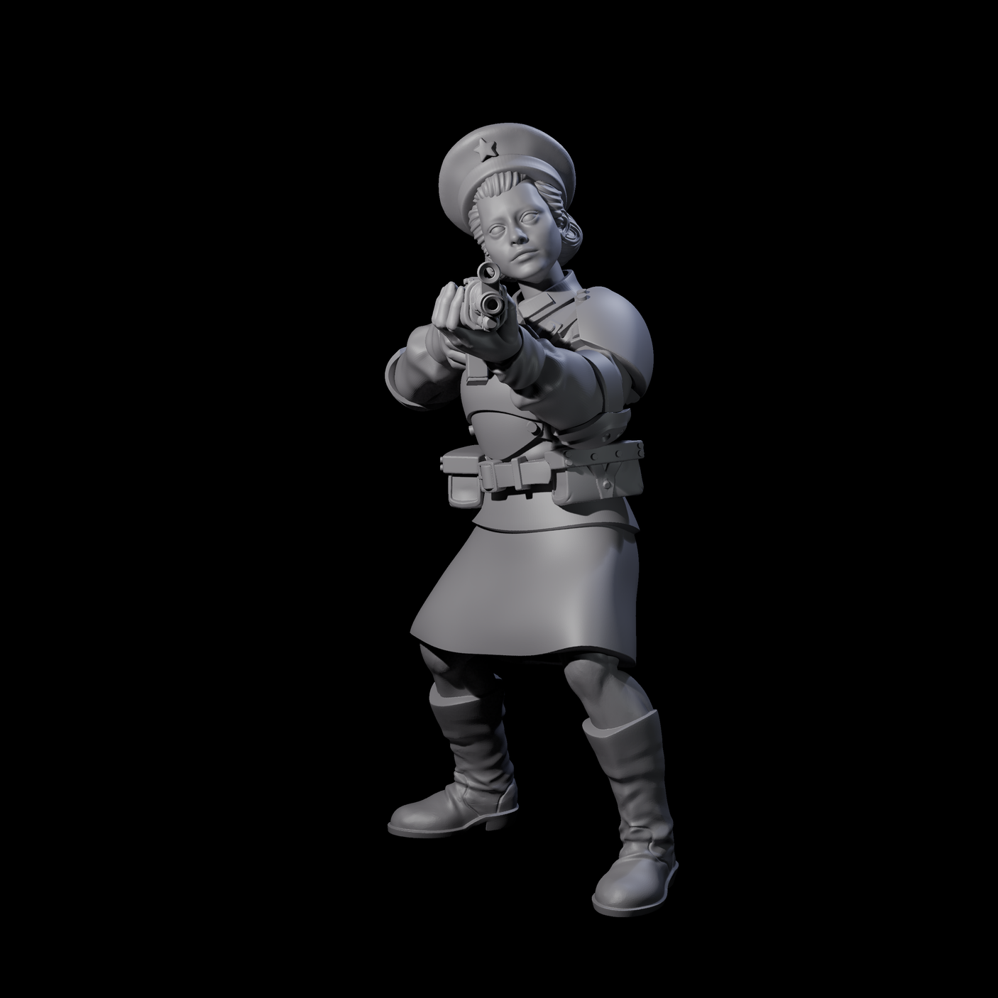 Weird War Soviet Shooting War Maiden Rifleman H Miniature for Dungeons and Dragons, Pathfinder or other TTRPGs