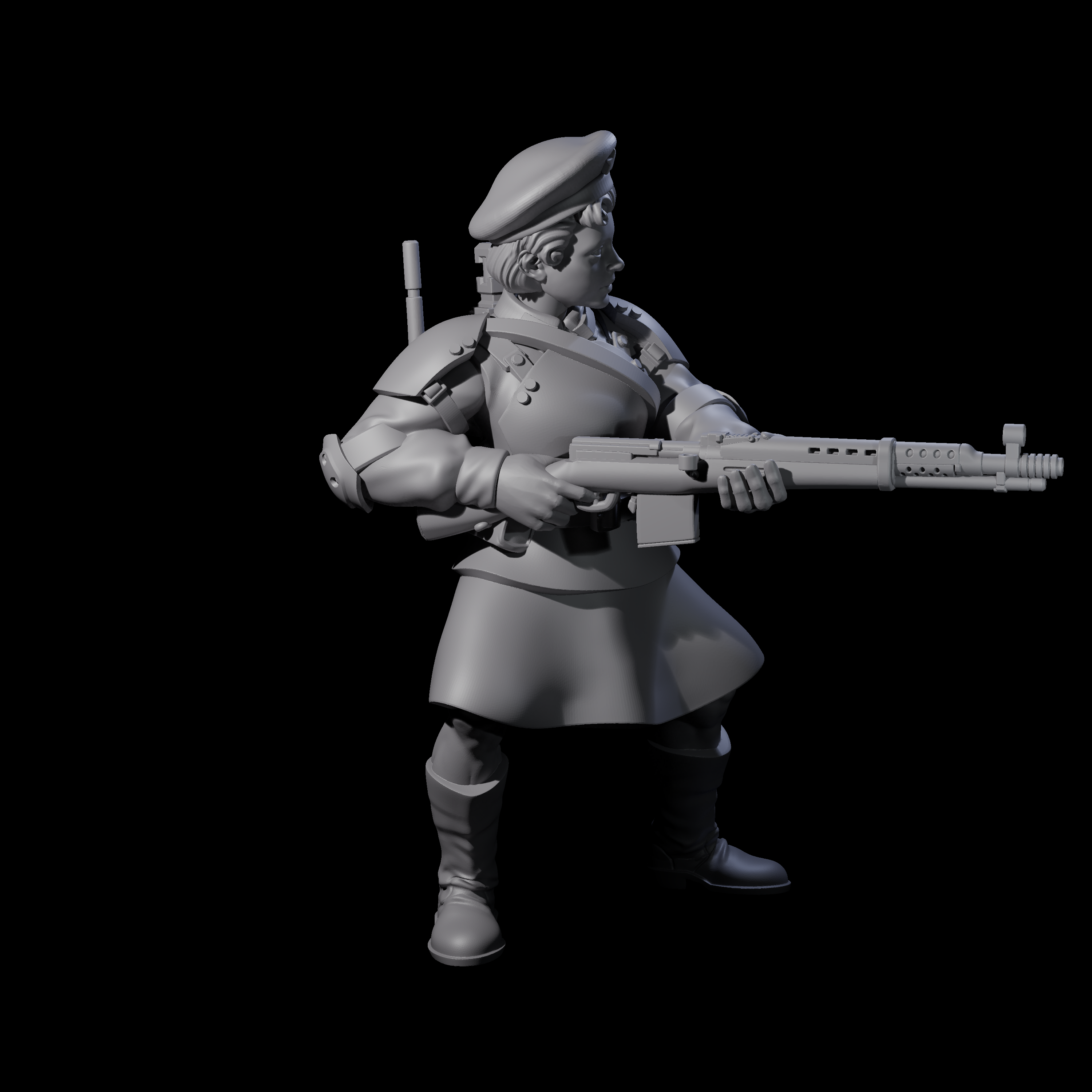 Weird War Soviet Shooting War Maiden Rifleman I Miniature for Dungeons and Dragons, Pathfinder or other TTRPGs