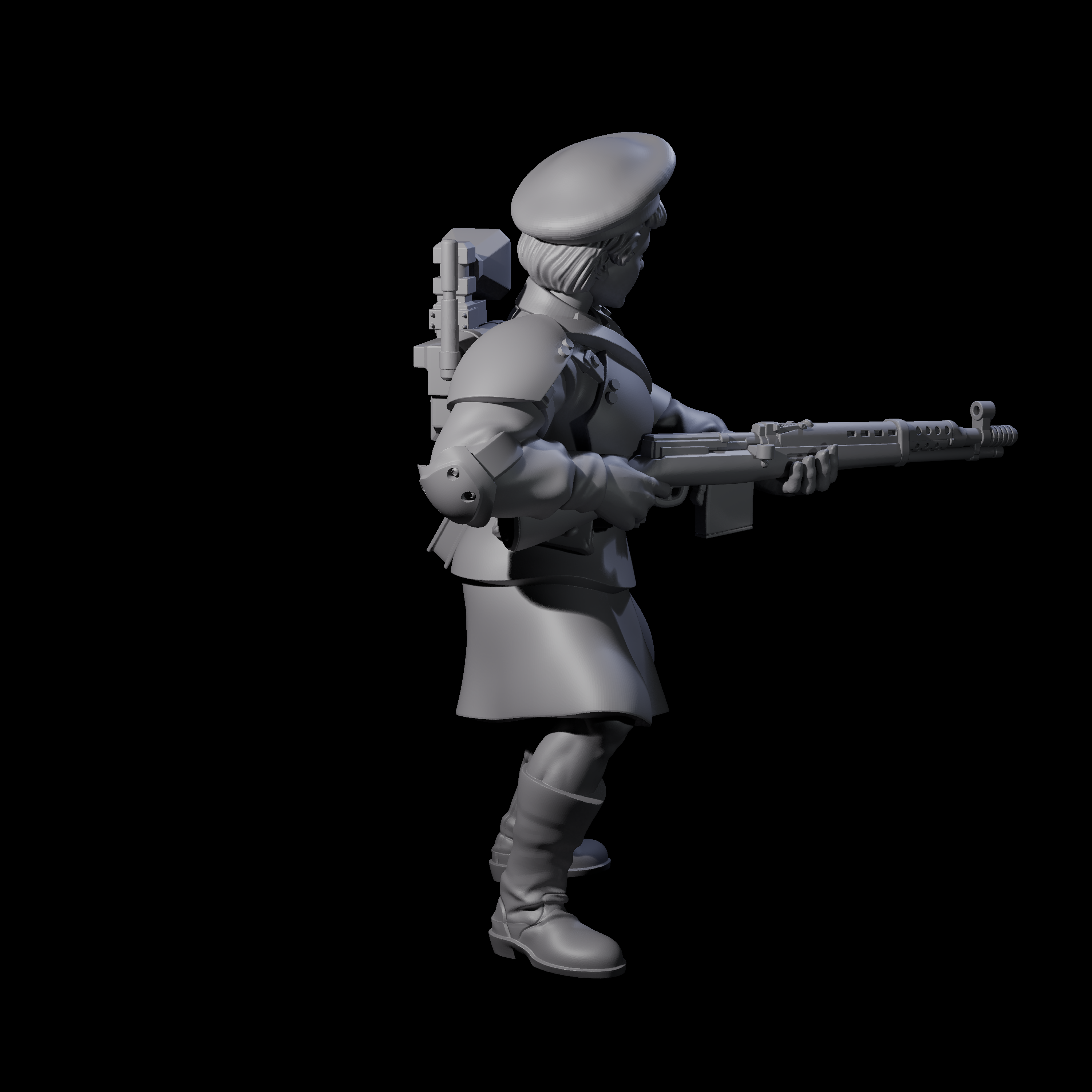 Weird War Soviet Shooting War Maiden Rifleman I Miniature for Dungeons and Dragons, Pathfinder or other TTRPGs